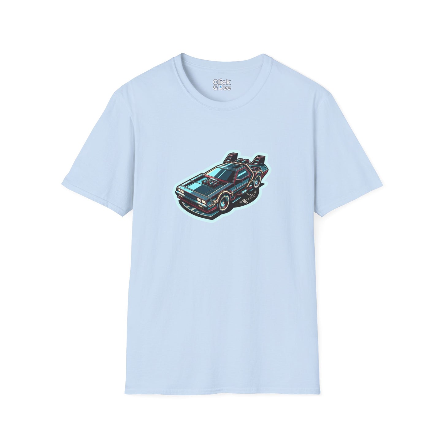 Unique T-Shirt - Ultra Fast Time Machine Car Speeding into the future - Futuristic Style T-Shirt