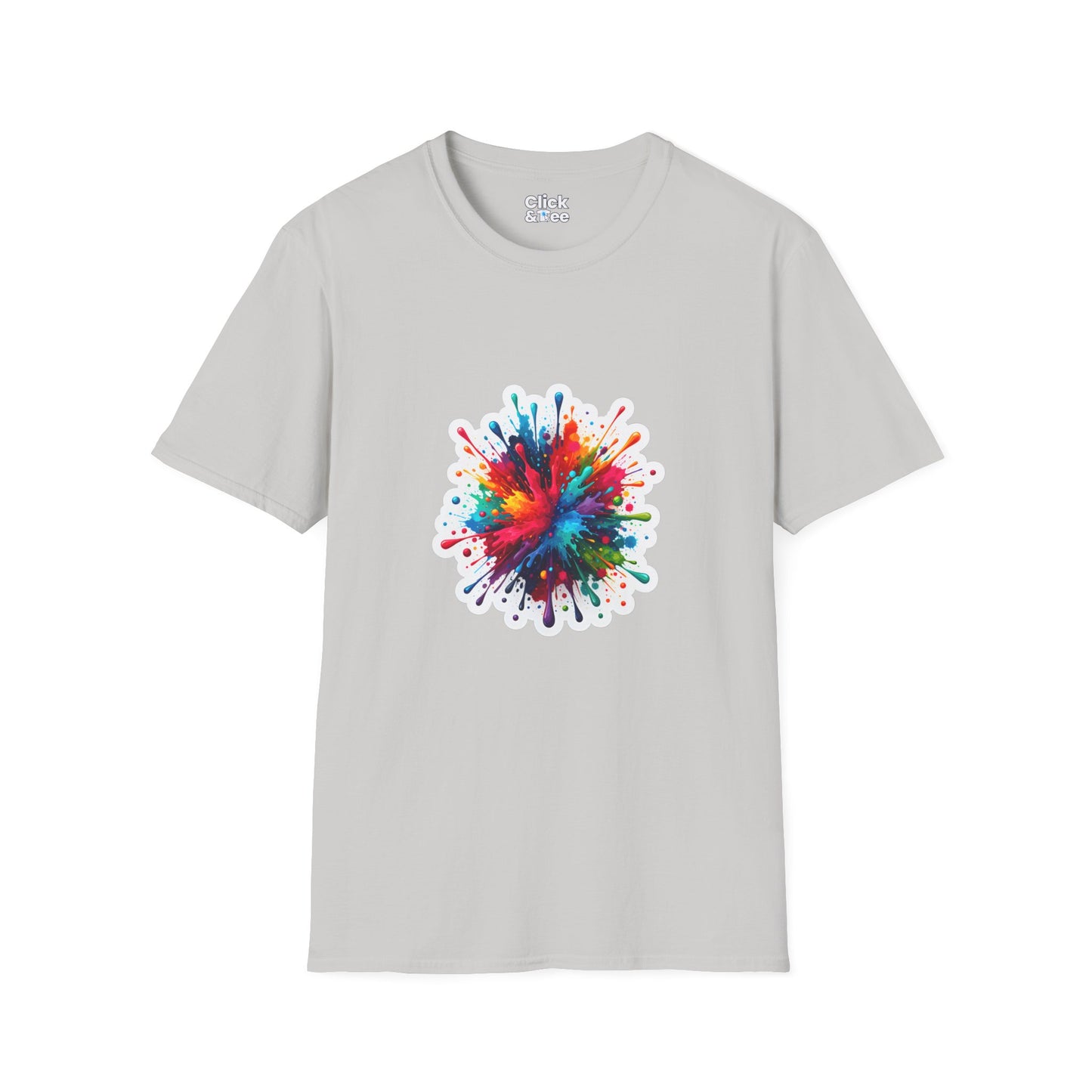 Color Splatter T-Shirt - Vibrant Splatter Paint Art Exploding in all directions - Color Splatter Style T-Shirt