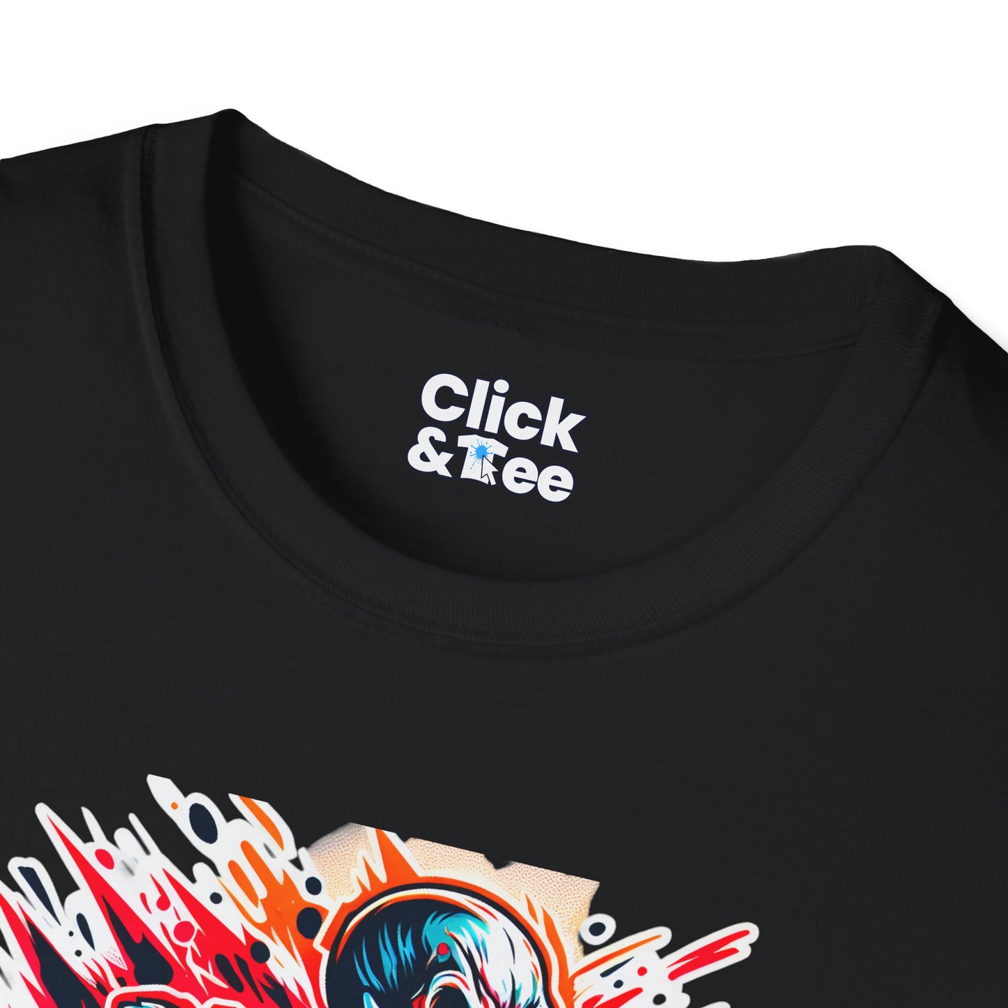 Color Splatter T-Shirt - Raging Skeleton Playing video games - Color Splatter Style T-Shirt