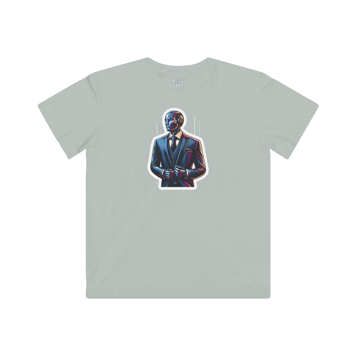 Kids Realistic T-Shirt - Debonaire Humanoid Robot Gentleman Wearing a Modern Suit - Realistic Style T-Shirt