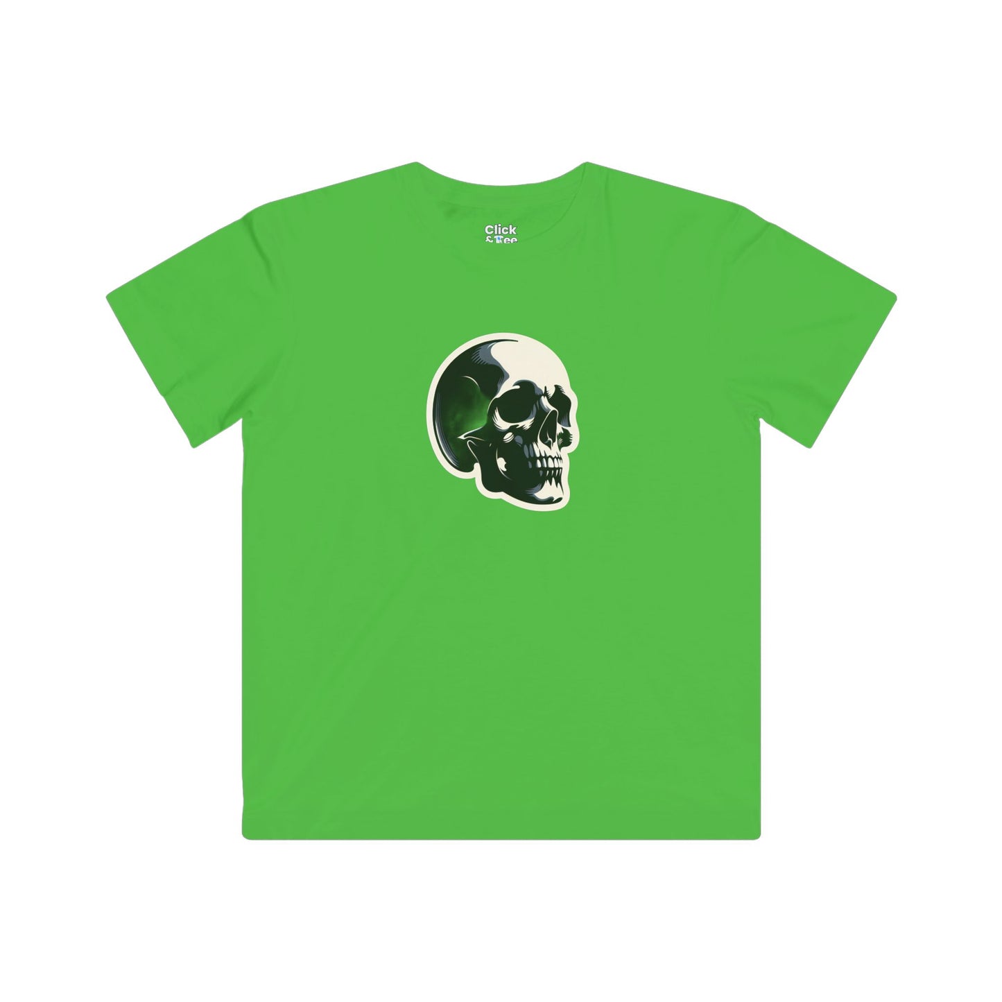 Kids Graphic Art T-Shirt - Mysterious Skull Skull with shadows, viewed from three quarters - Graphic Art Style T-Shirt