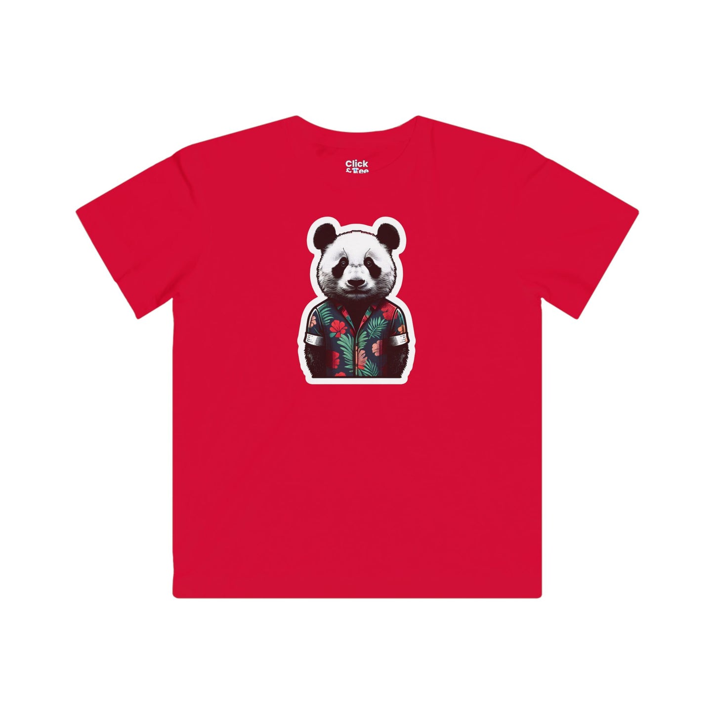 Kids Photography T-Shirt - Fancy Panda Wearing a Trendy T-Shirt - Photography Style T-Shirt