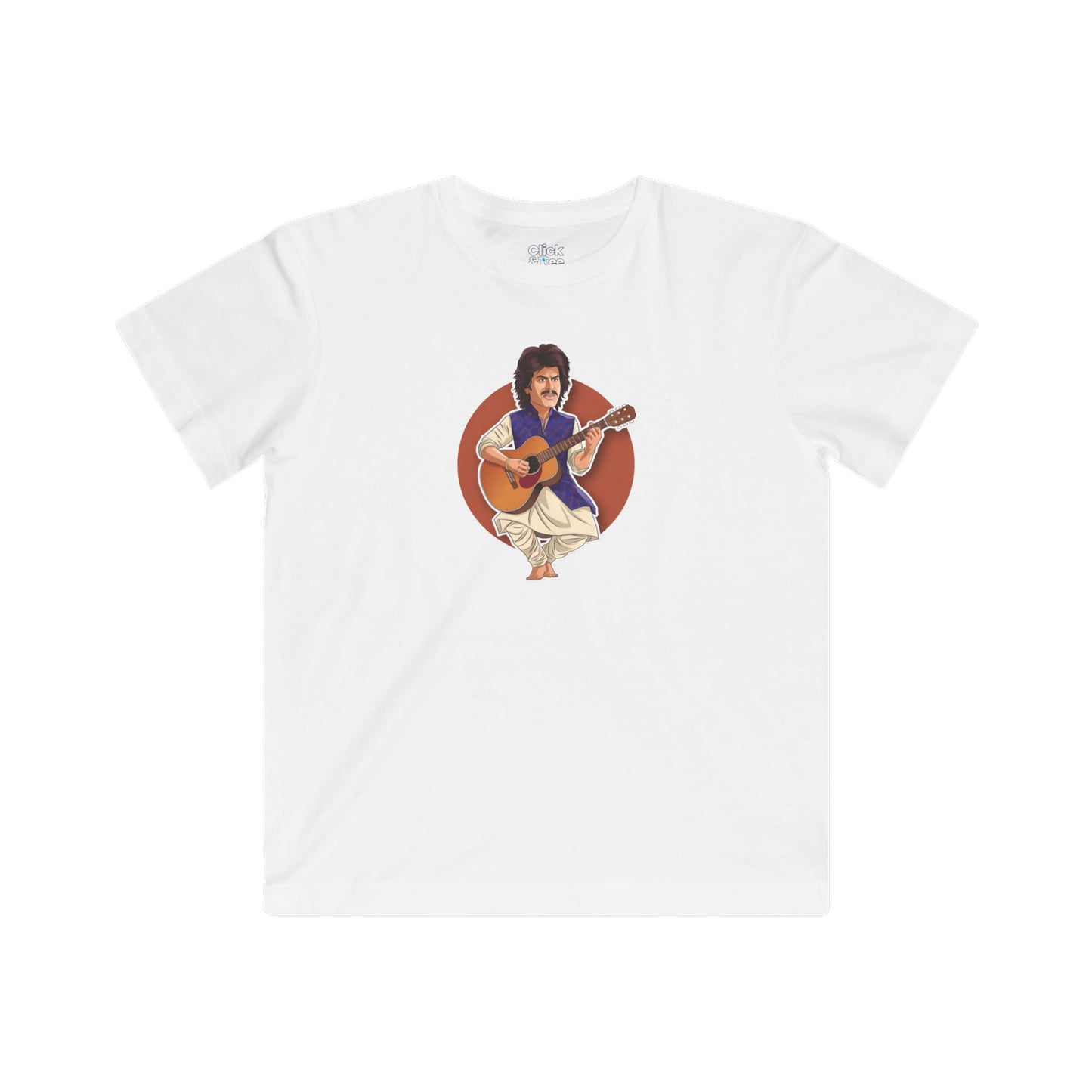 Kids Cartoon T-Shirt - Funny Shahrukh Khan Playing Guitar - Cartoon Style T-Shirt