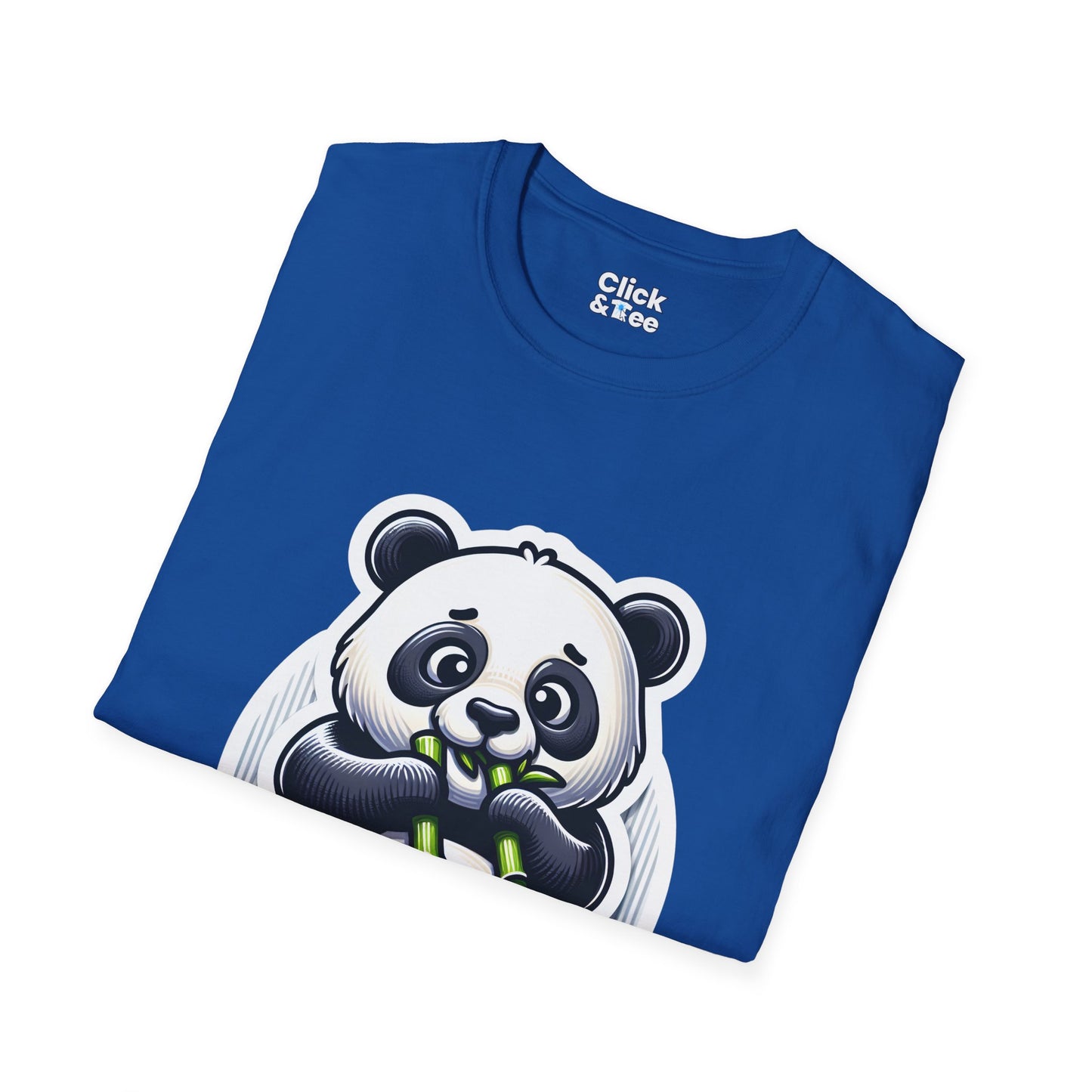 Realistic T-Shirt - Hungry Panda Eating Bamboo - Realistic Style T-Shirt