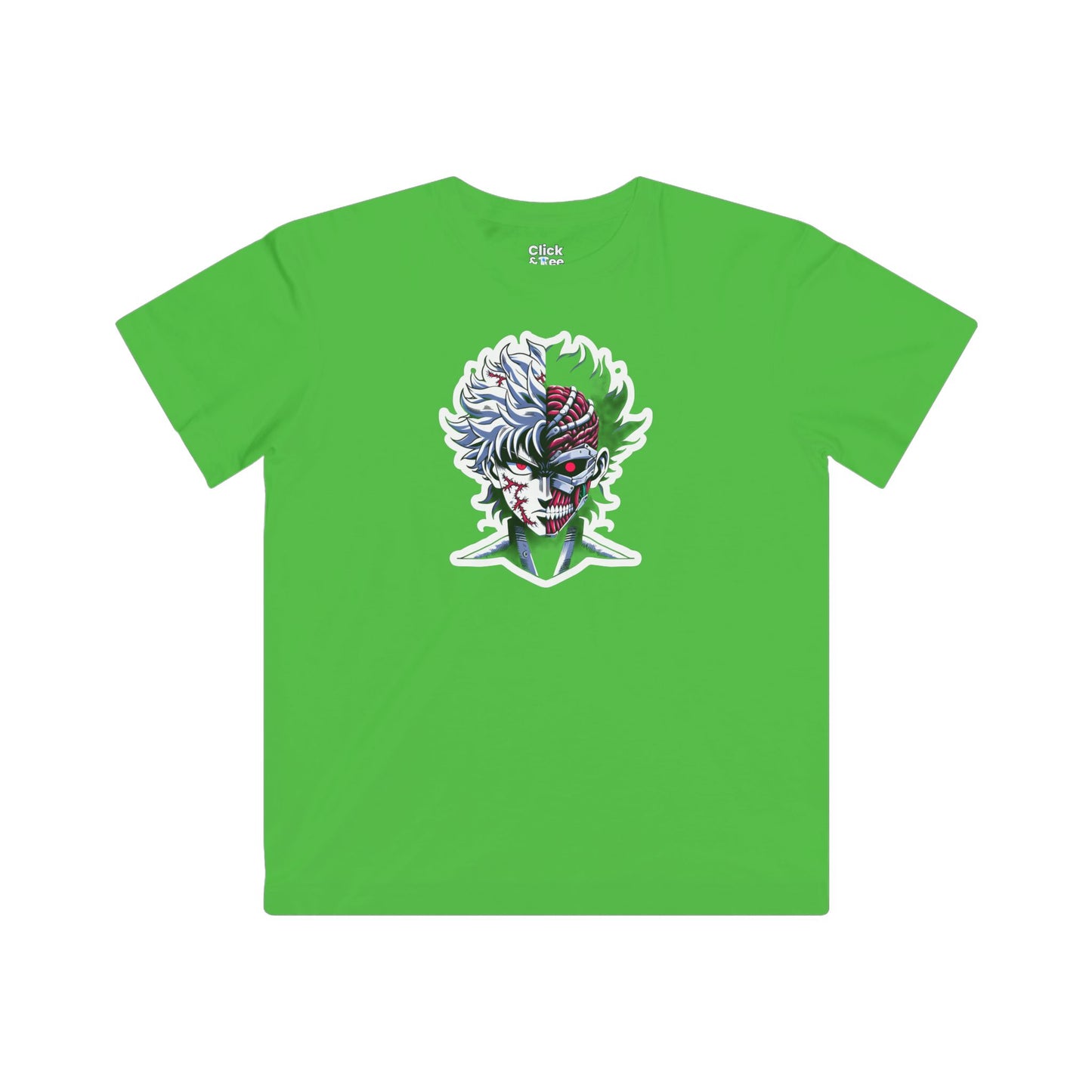 Kids Shonen Anime T-Shirt - Scarred Chimera Becoming a Cyborg - Shonen Anime Style T-Shirt