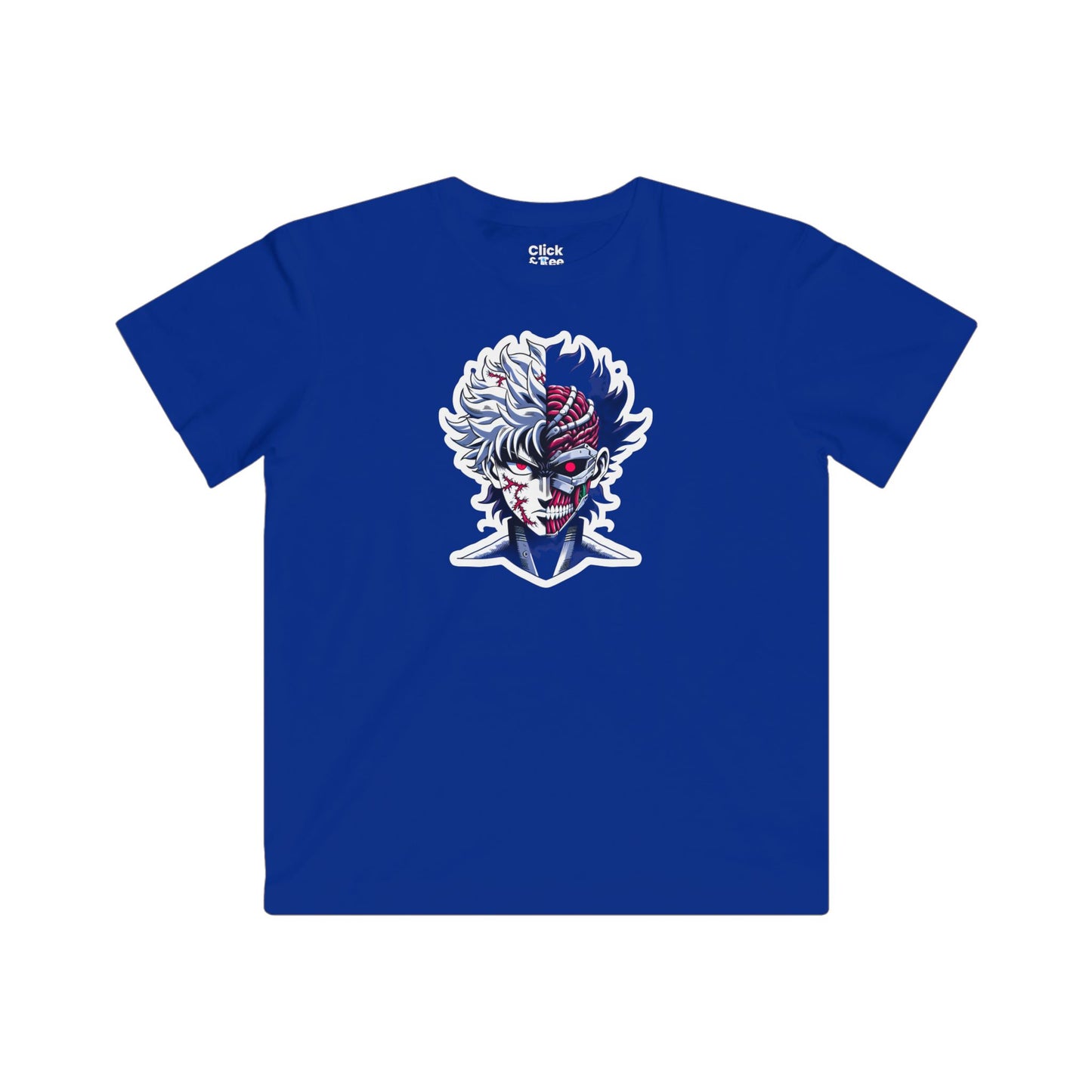Kids Shonen Anime T-Shirt - Scarred Chimera Becoming a Cyborg - Shonen Anime Style T-Shirt