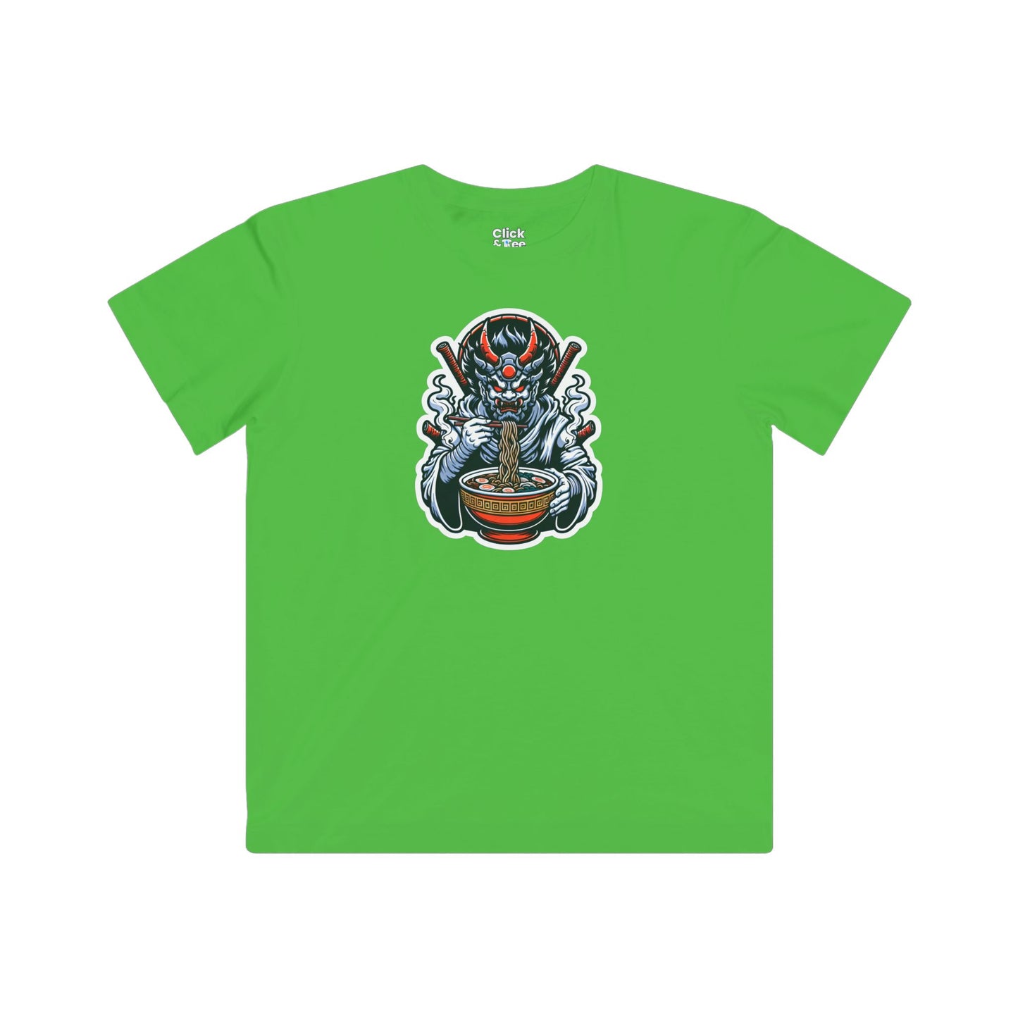 Kids Digital Art T-Shirt - Powerful Guardian Eating a Hot Bowl of Ramen - Digital Art Style T-Shirt