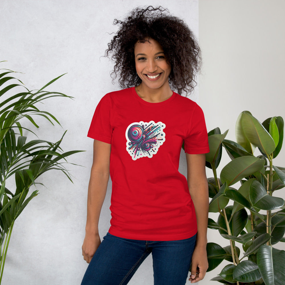Graphic Art T-Shirt - Vibrant Abstract design Splattered - Graphic Art Style T-Shirt