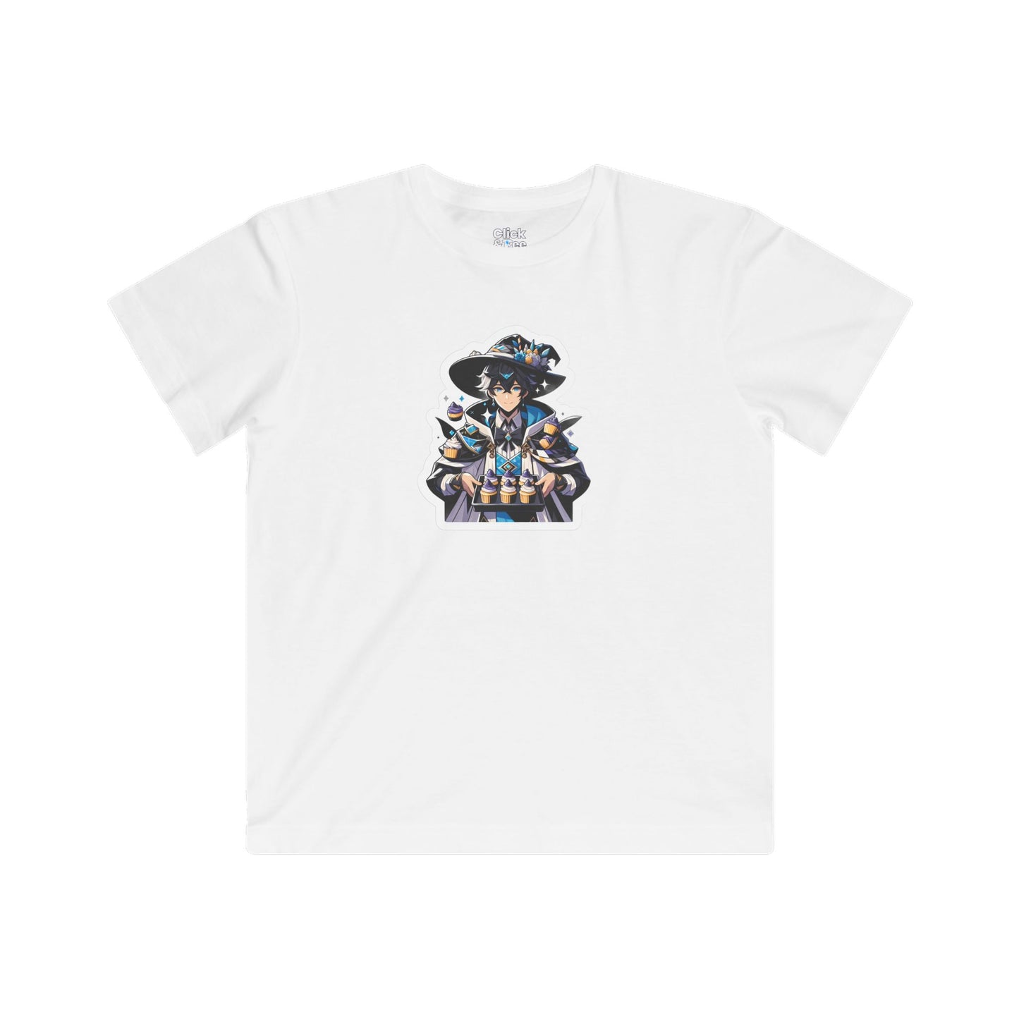 Kids Harem Anime T-Shirt - Beautiful Mage Baking Cupcakes - Harem Anime Style T-Shirt