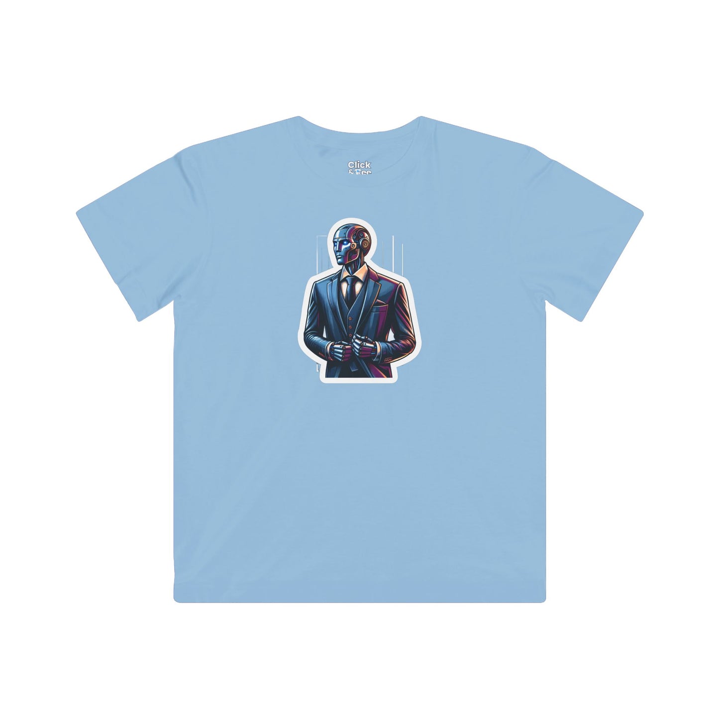 Kids Realistic T-Shirt - Debonaire Humanoid Robot Gentleman Wearing a Modern Suit - Realistic Style T-Shirt