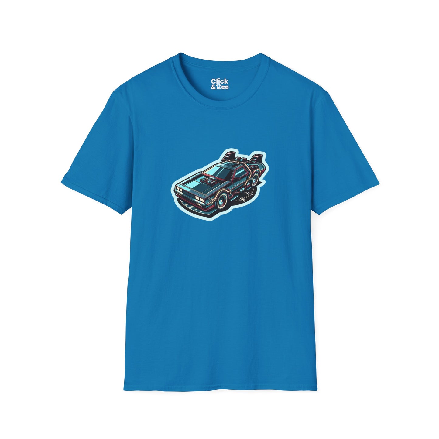 Unique T-Shirt - Ultra Fast Time Machine Car Speeding into the future - Futuristic Style T-Shirt