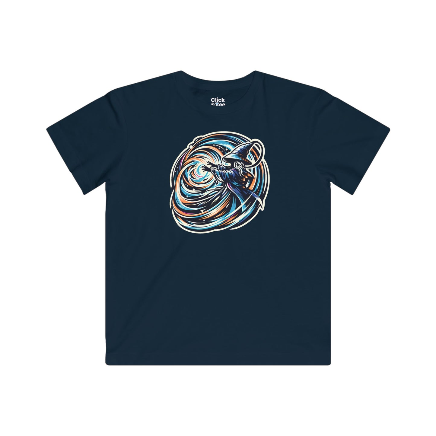 Kids Fantasy T-Shirt - Powerful Wizard Bending Time - Fantasy Style T-Shirt