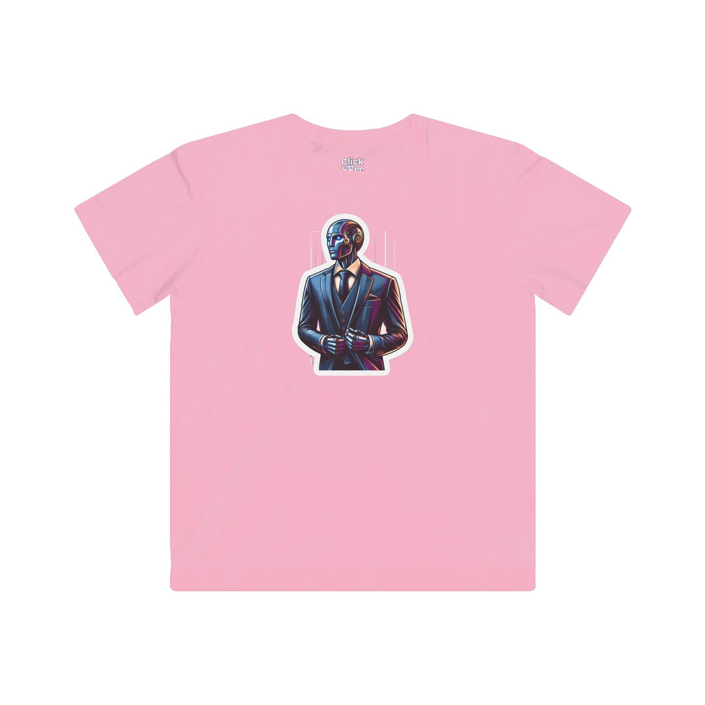 Kids Realistic T-Shirt - Debonaire Humanoid Robot Gentleman Wearing a Modern Suit - Realistic Style T-Shirt