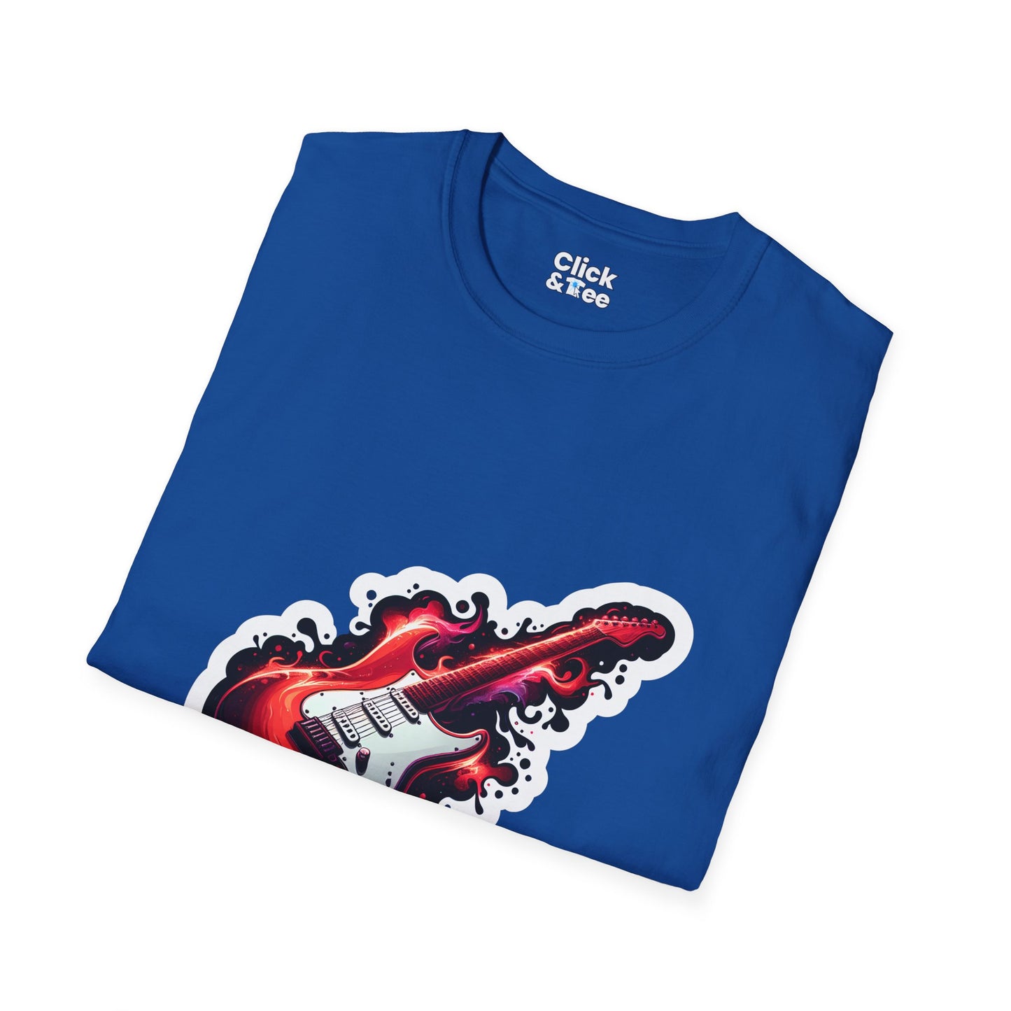 Color Splatter T-Shirt - Red Legendary Guitar Glowing - Color Splatter Style T-Shirt