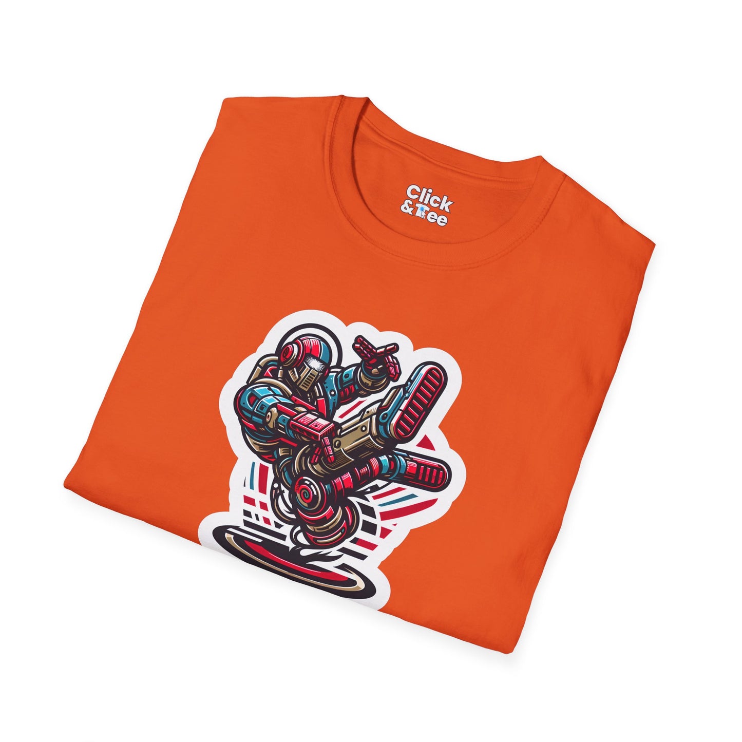 Retro T-Shirt - Aggressive Retro-Robot Breakdancing - Retro Style T-Shirt