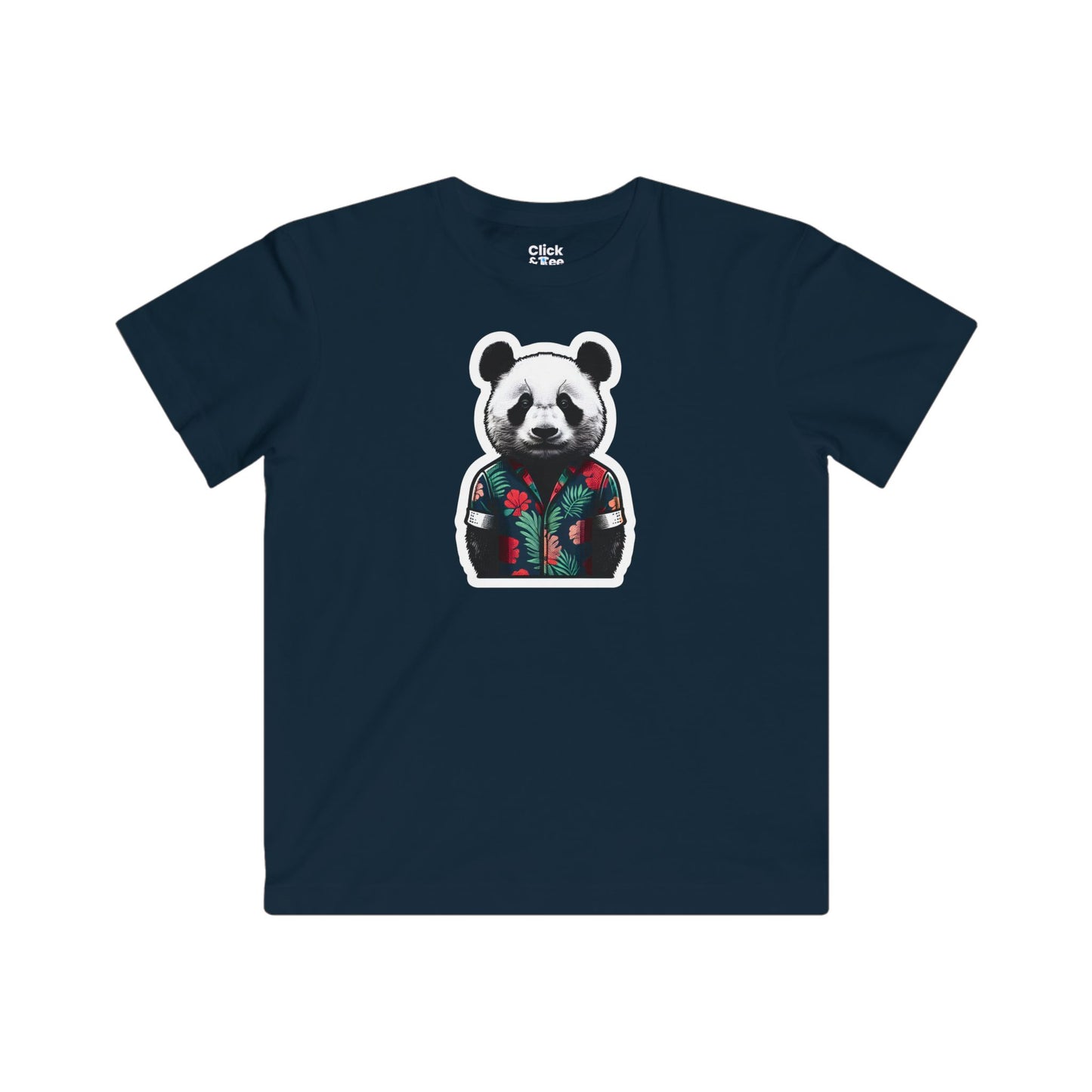 Kids Photography T-Shirt - Fancy Panda Wearing a Trendy T-Shirt - Photography Style T-Shirt