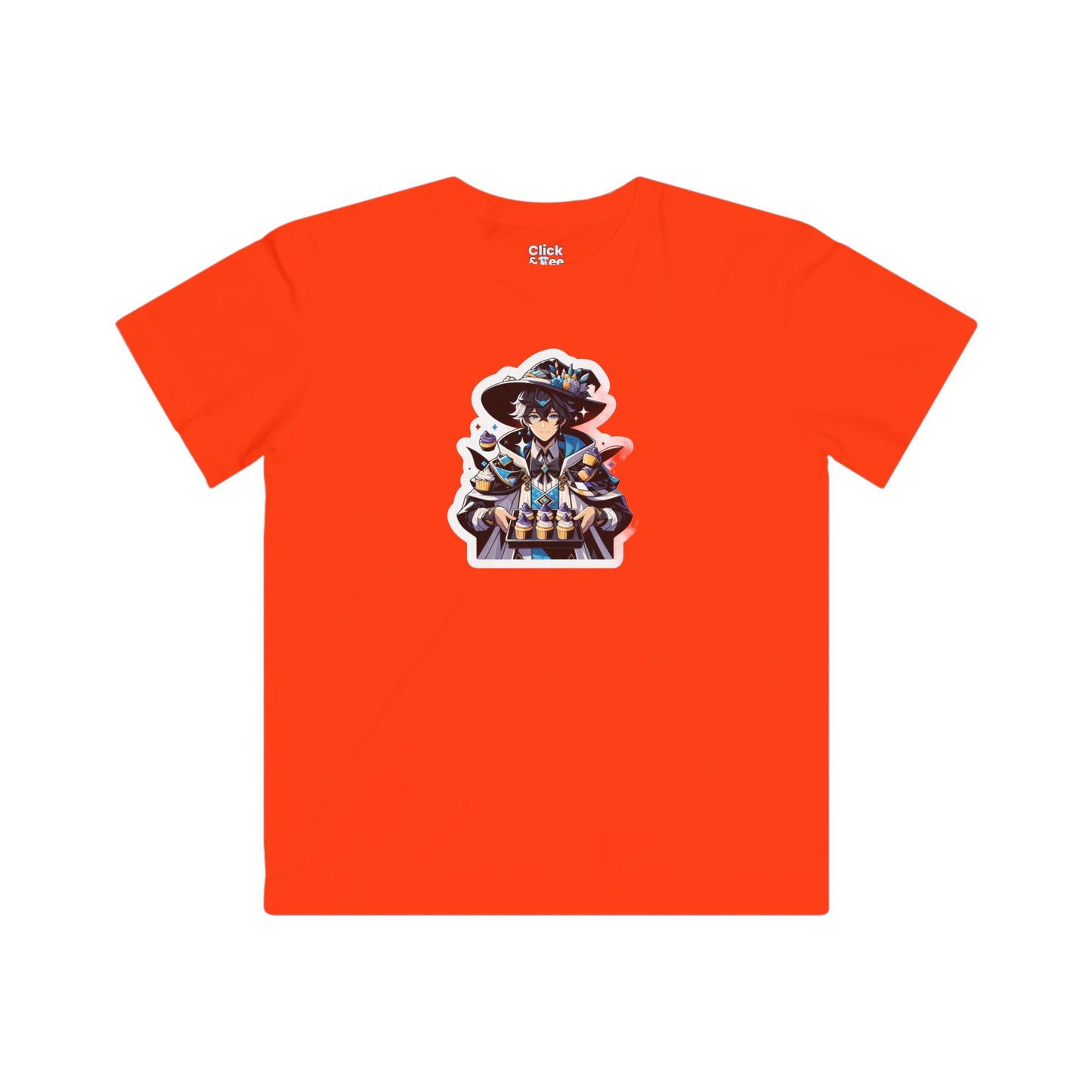 Kids Harem Anime T-Shirt - Beautiful Mage Baking Cupcakes - Harem Anime Style T-Shirt