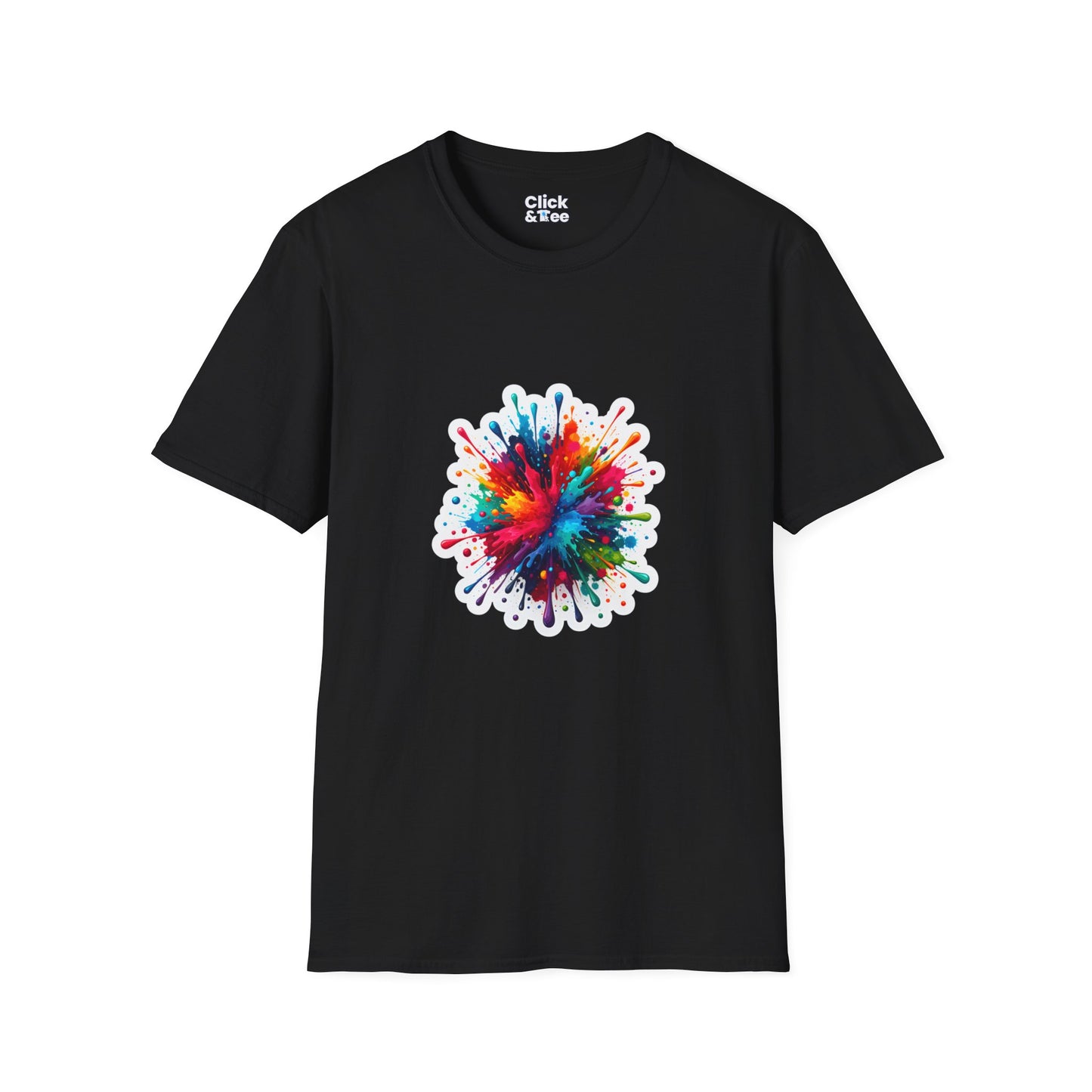 Color Splatter T-Shirt - Vibrant Splatter Paint Art Exploding in all directions - Color Splatter Style T-Shirt