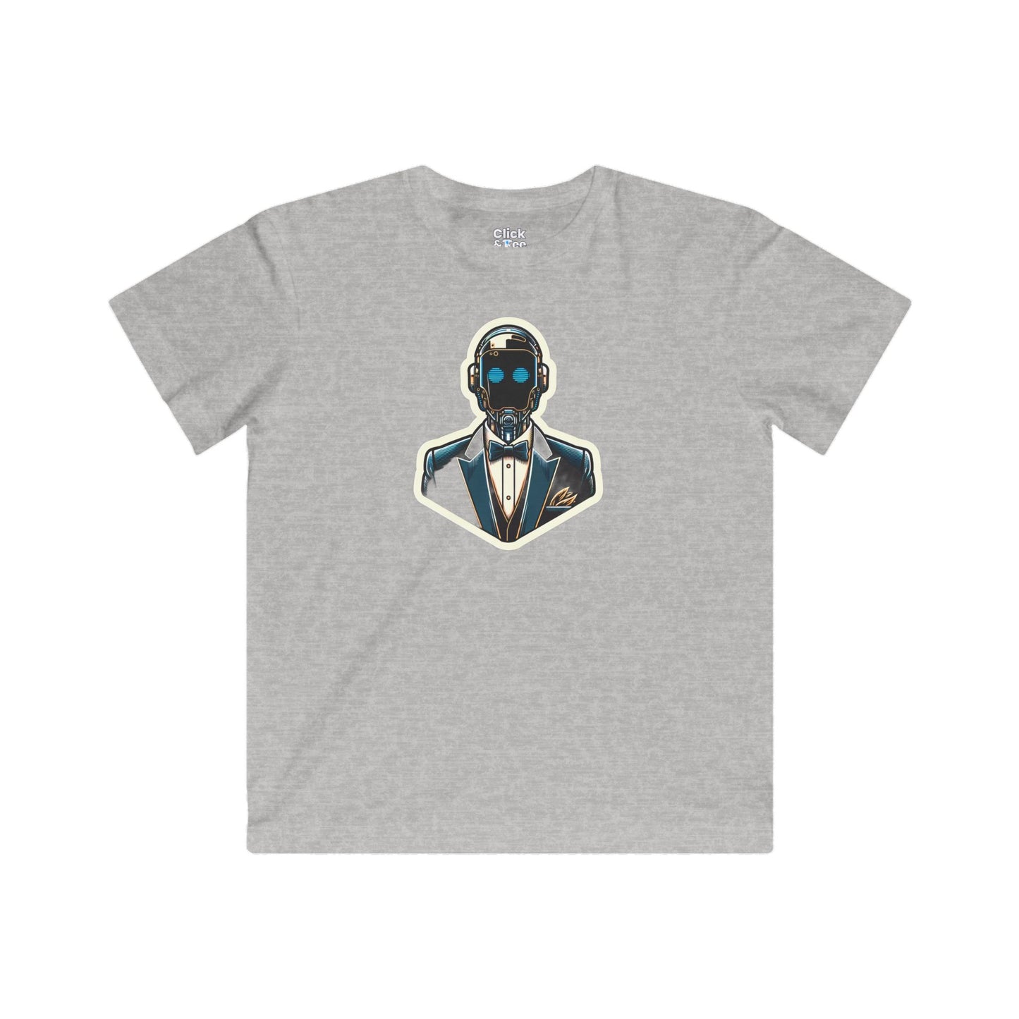 Kids Cyberpunk T-Shirt - Debonaire Elegant Droid Bartender Wearing a Fancy Suit - Cyberpunk Style T-Shirt