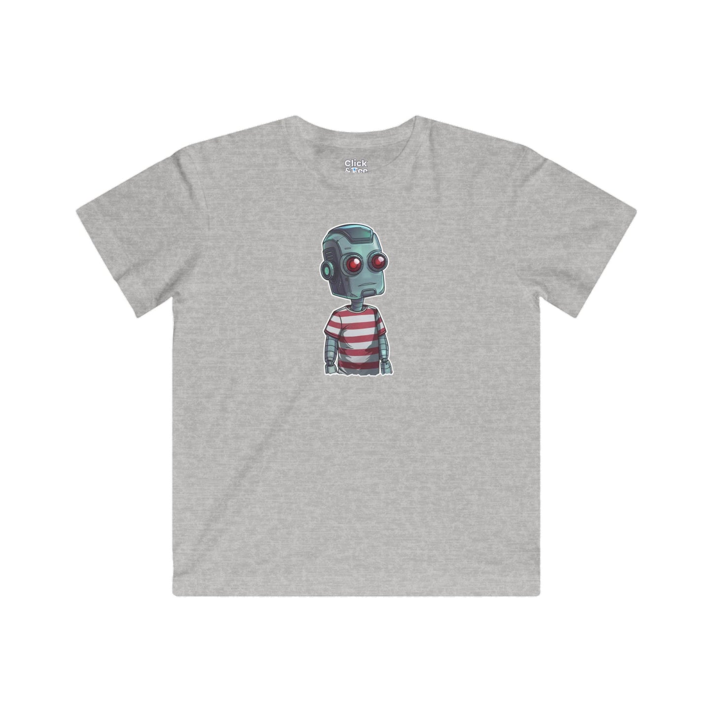 Kids Futuristic T-Shirt - Cool Robot Rebel Wearing a Trendy T-Shirt - Futuristic Style T-Shirt