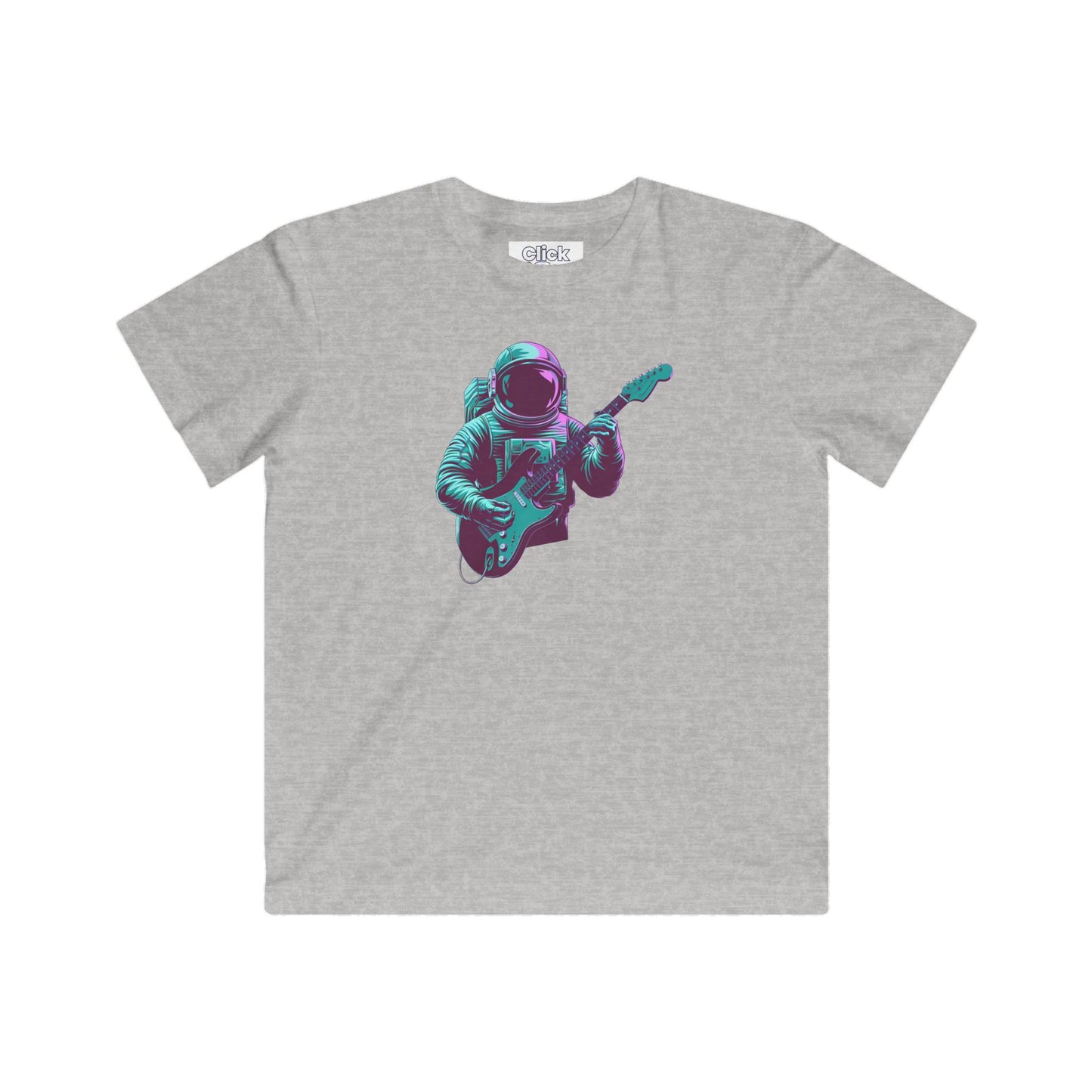 Kids Synthwave T-Shirt - Post-Apocalyptic Retro-Futuristic Astronaut Intensely Playing Electric Guitar - Synthwave Style T-Shirt