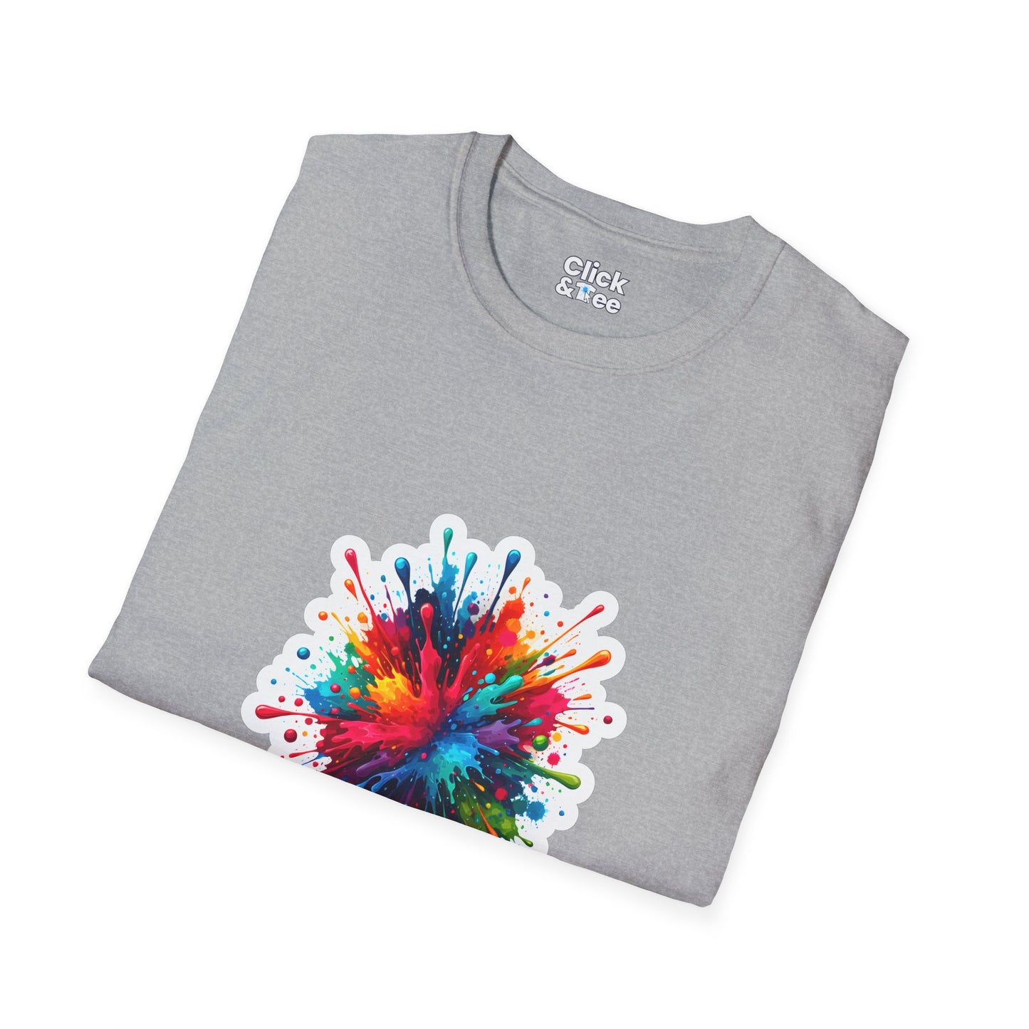 Color Splatter T-Shirt - Vibrant Splatter Paint Art Exploding in all directions - Color Splatter Style T-Shirt