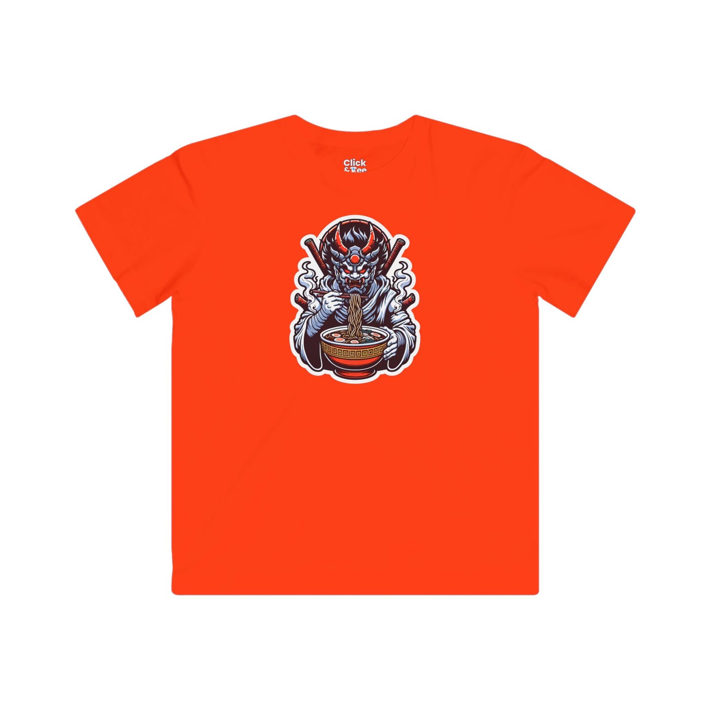 Kids Digital Art T-Shirt - Powerful Guardian Eating a Hot Bowl of Ramen - Digital Art Style T-Shirt