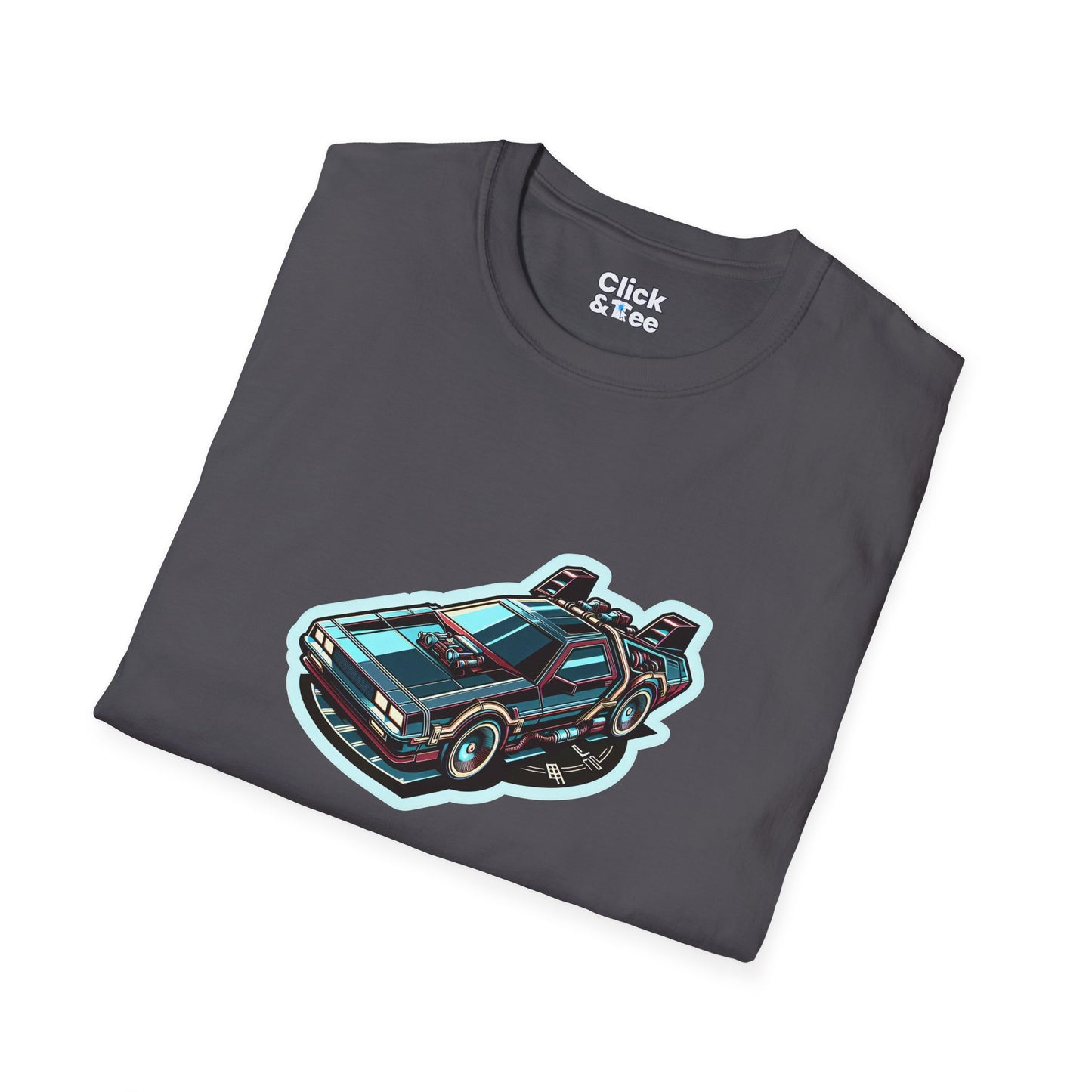 Unique T-Shirt - Ultra Fast Time Machine Car Speeding into the future - Futuristic Style T-Shirt