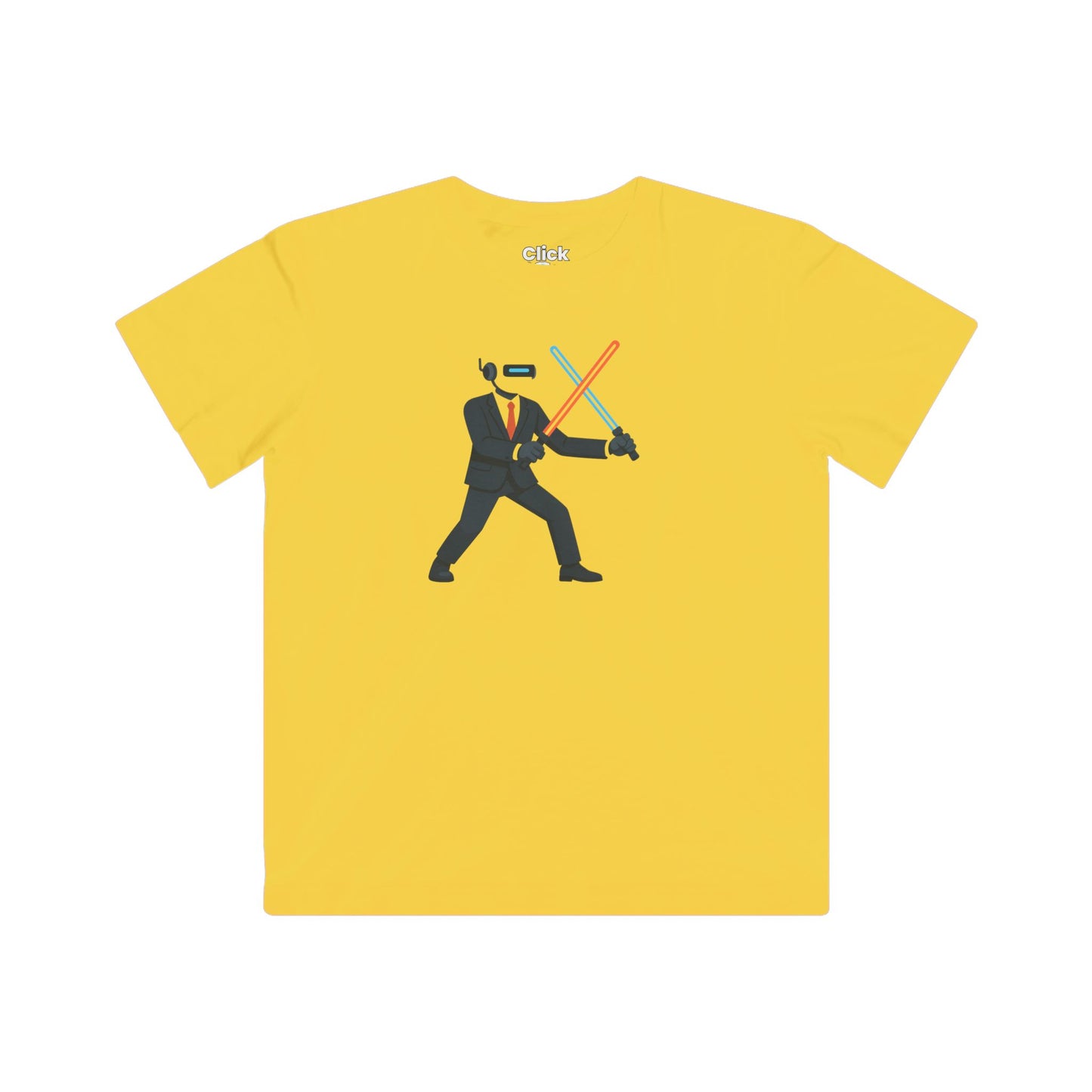 Kids Modern T-Shirt - Robotic Corporate Manager Dueling with Laser Swords - Modern Style T-Shirt