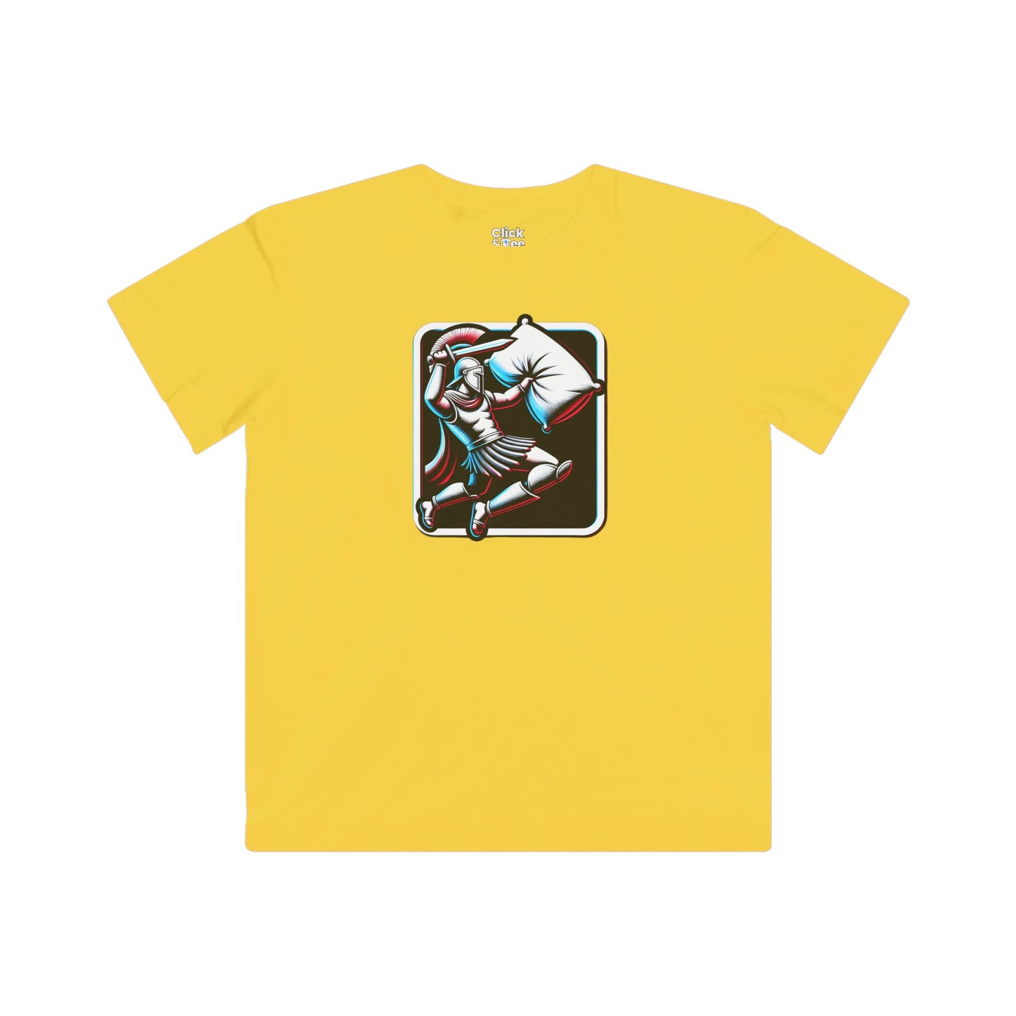 Kids 3D T-Shirt - Battle-ready Gladiator In a Pillow Fight - 3D Style T-Shirt
