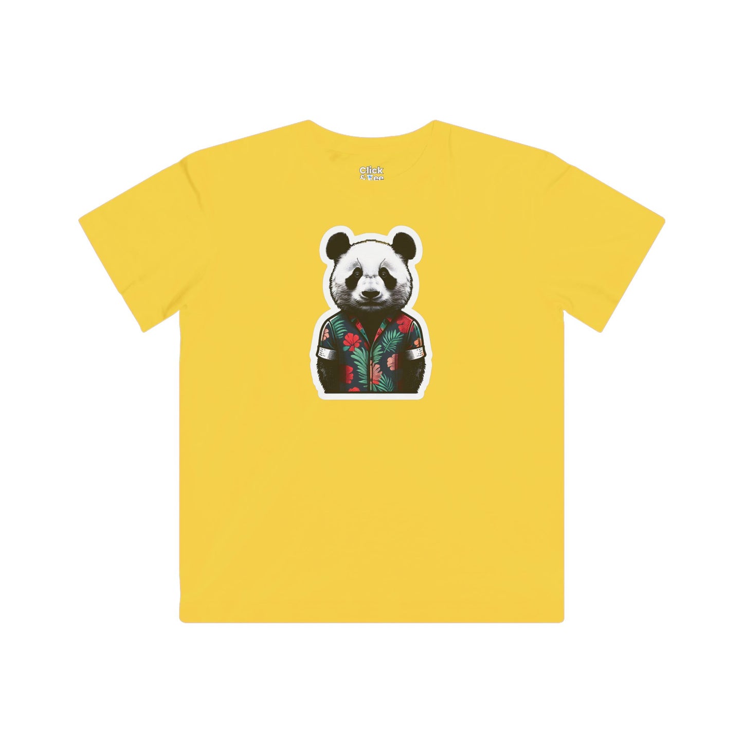 Kids Photography T-Shirt - Fancy Panda Wearing a Trendy T-Shirt - Photography Style T-Shirt