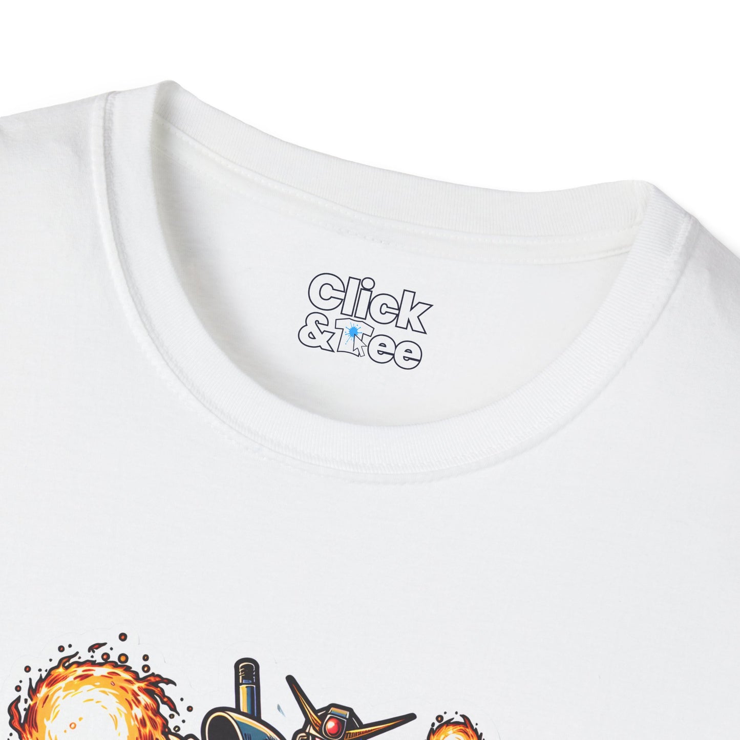 Shonen Anime T-Shirt - Magical Robot Shooting fireballs - Shonen Anime Style T-Shirt