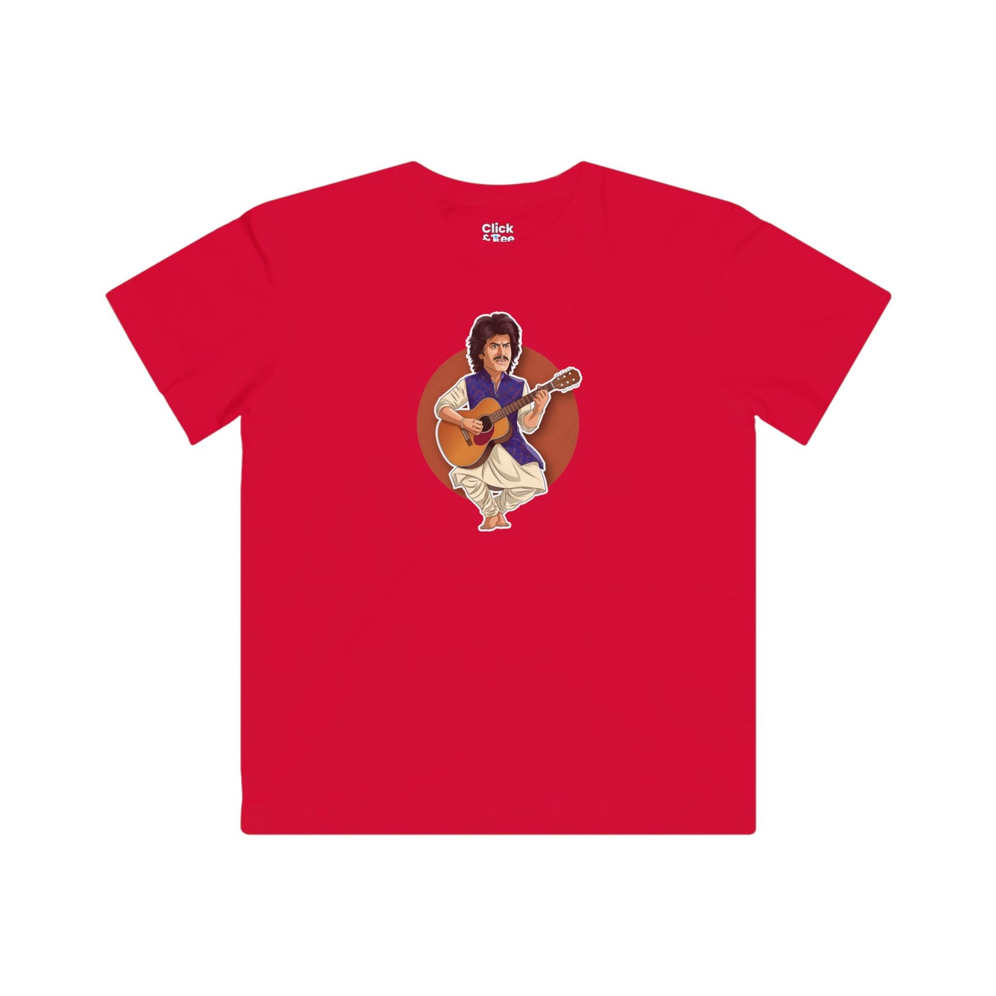 Kids Cartoon T-Shirt - Funny Shahrukh Khan Playing Guitar - Cartoon Style T-Shirt