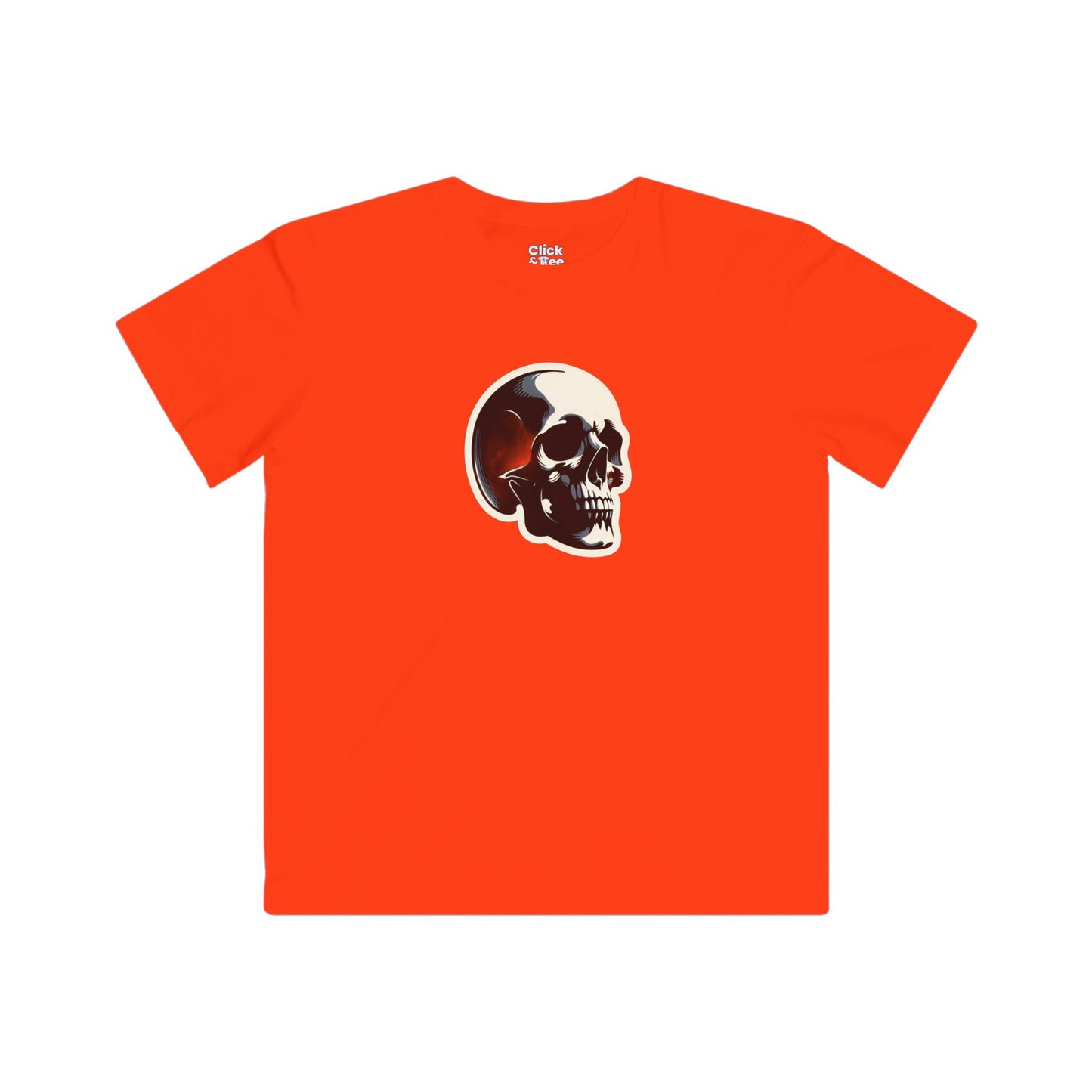 Kids Graphic Art T-Shirt - Mysterious Skull Skull with shadows, viewed from three quarters - Graphic Art Style T-Shirt