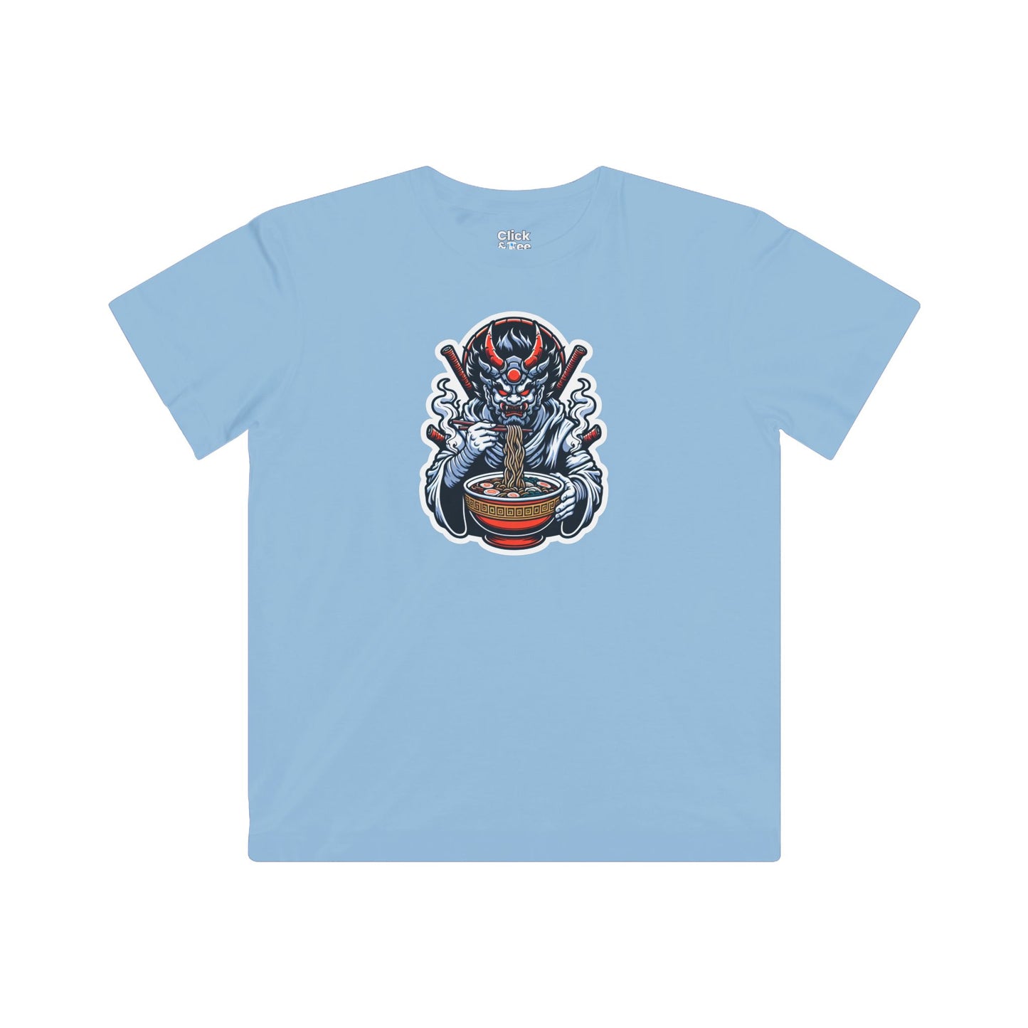 Kids Digital Art T-Shirt - Powerful Guardian Eating a Hot Bowl of Ramen - Digital Art Style T-Shirt