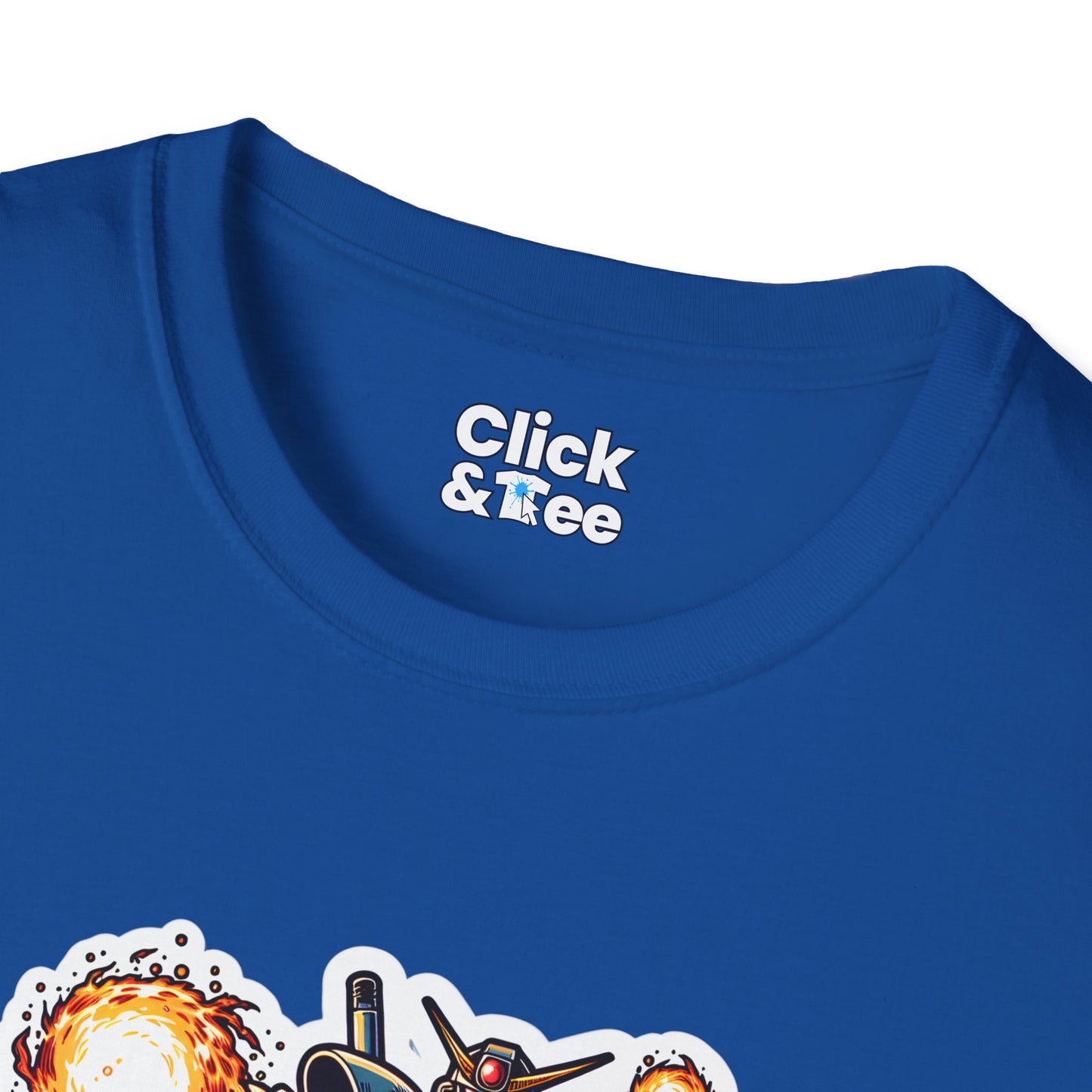 Shonen Anime T-Shirt - Magical Robot Shooting fireballs - Shonen Anime Style T-Shirt