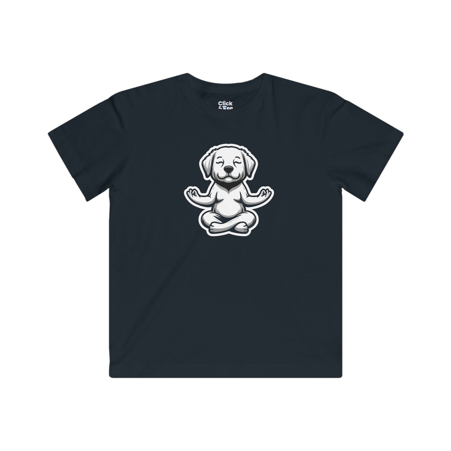 Kids Photography T-Shirt - Cute Puppy Meditating - Photography Style T-Shirt