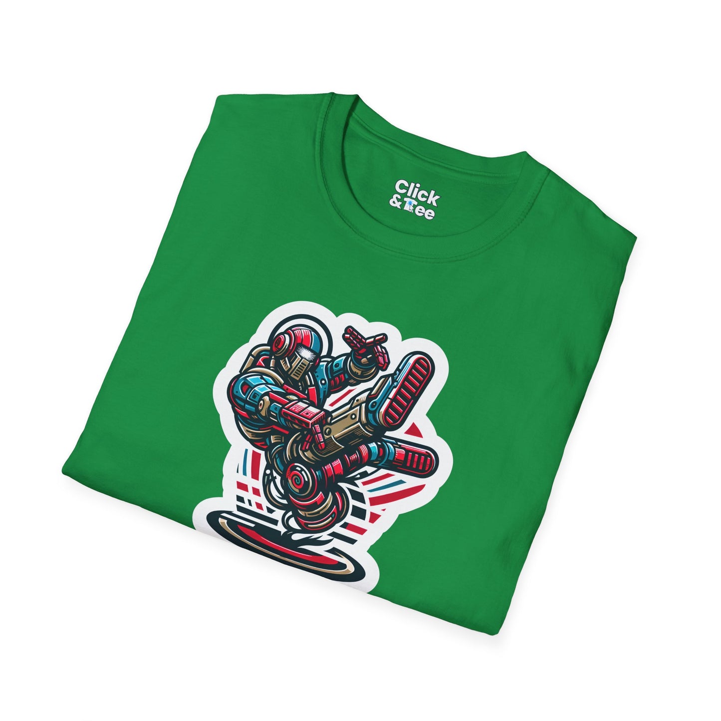 Retro T-Shirt - Aggressive Retro-Robot Breakdancing - Retro Style T-Shirt