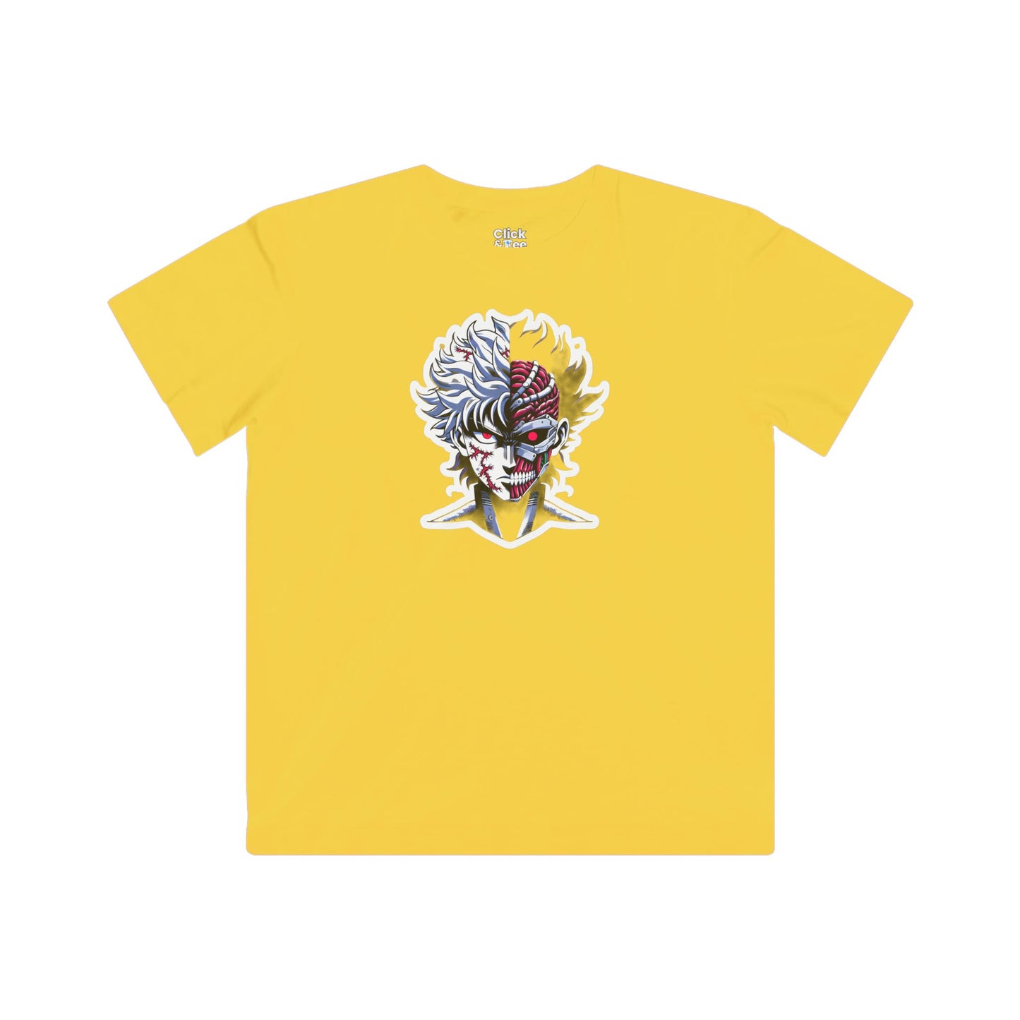 Kids Shonen Anime T-Shirt - Scarred Chimera Becoming a Cyborg - Shonen Anime Style T-Shirt