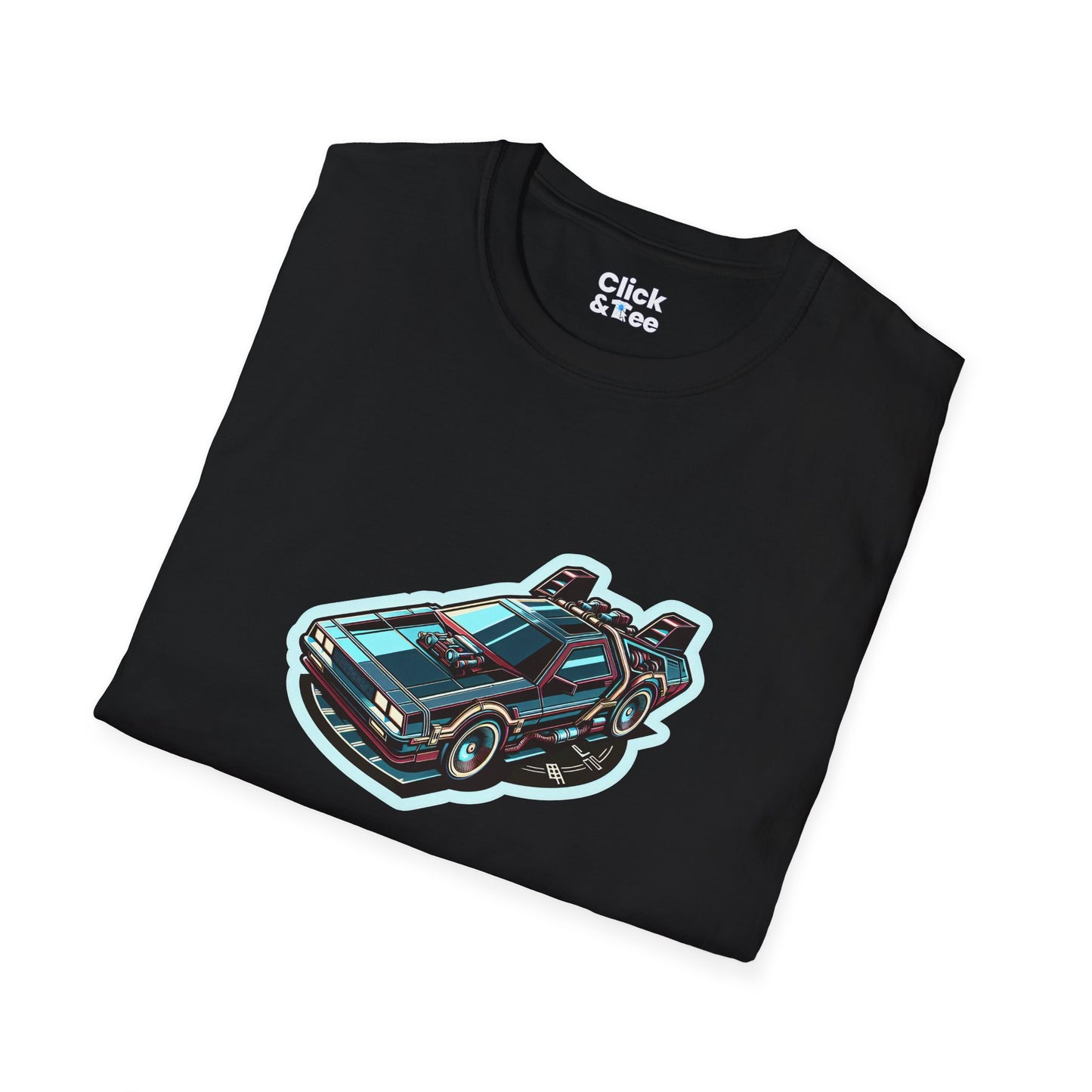 Unique T-Shirt - Ultra Fast Time Machine Car Speeding into the future - Futuristic Style T-Shirt