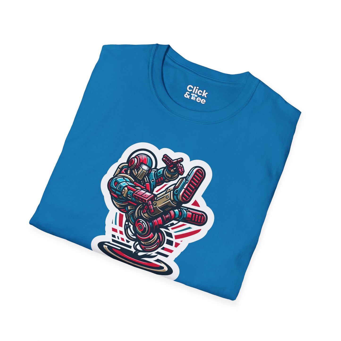 Retro T-Shirt - Aggressive Retro-Robot Breakdancing - Retro Style T-Shirt
