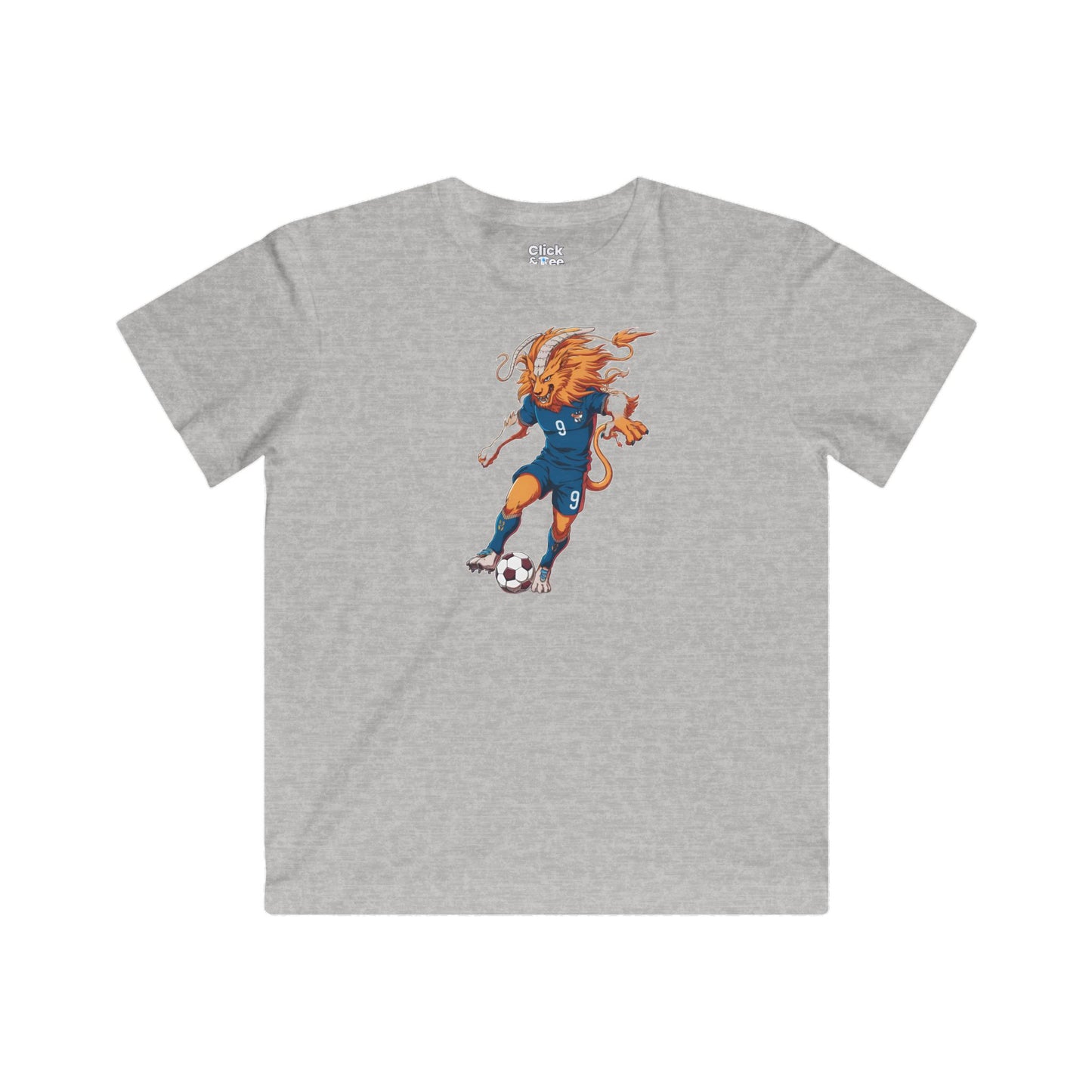 Kids Shonen Anime T-Shirt - Blazing Chimera Playing Soccer - Shonen Anime Style T-Shirt