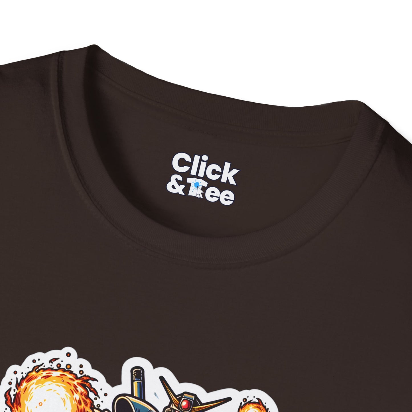 Shonen Anime T-Shirt - Magical Robot Shooting fireballs - Shonen Anime Style T-Shirt
