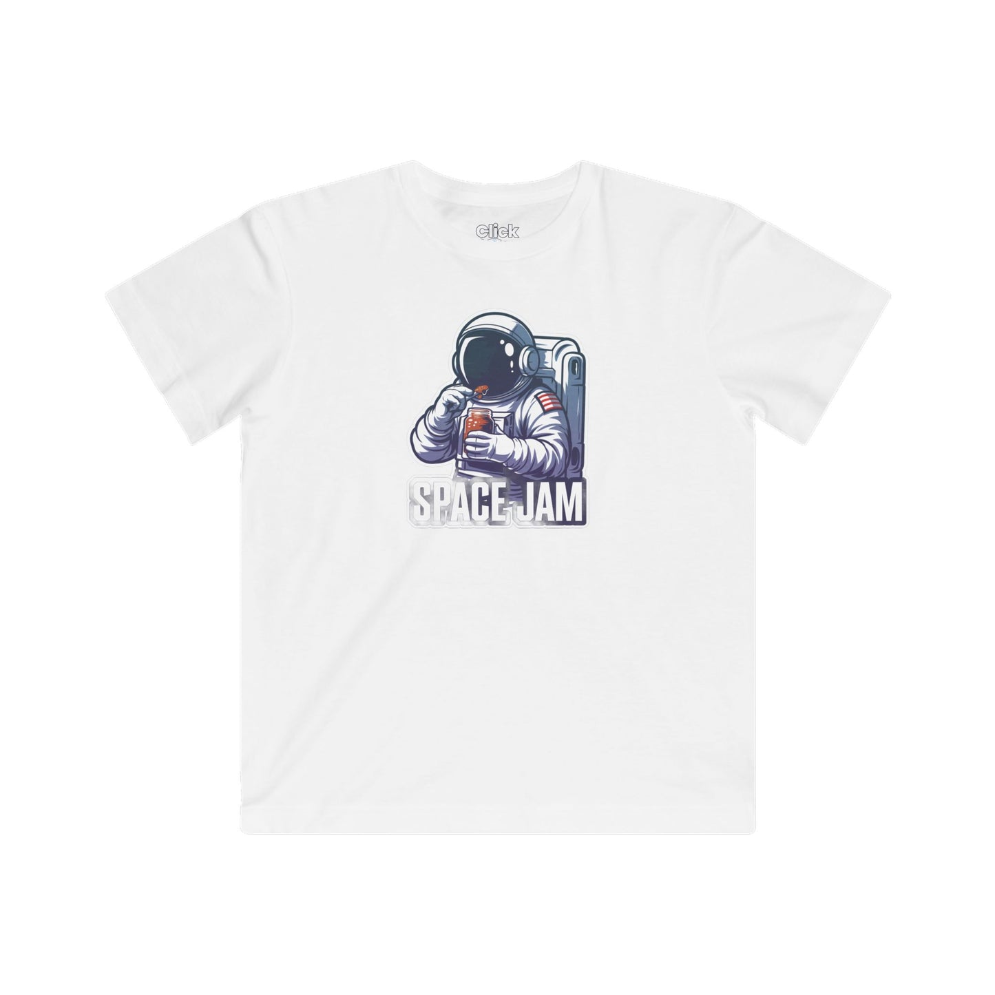 Kids Retro T-Shirt - Hungry Astronaut Eating Jam in Space - Retro Style T-Shirt