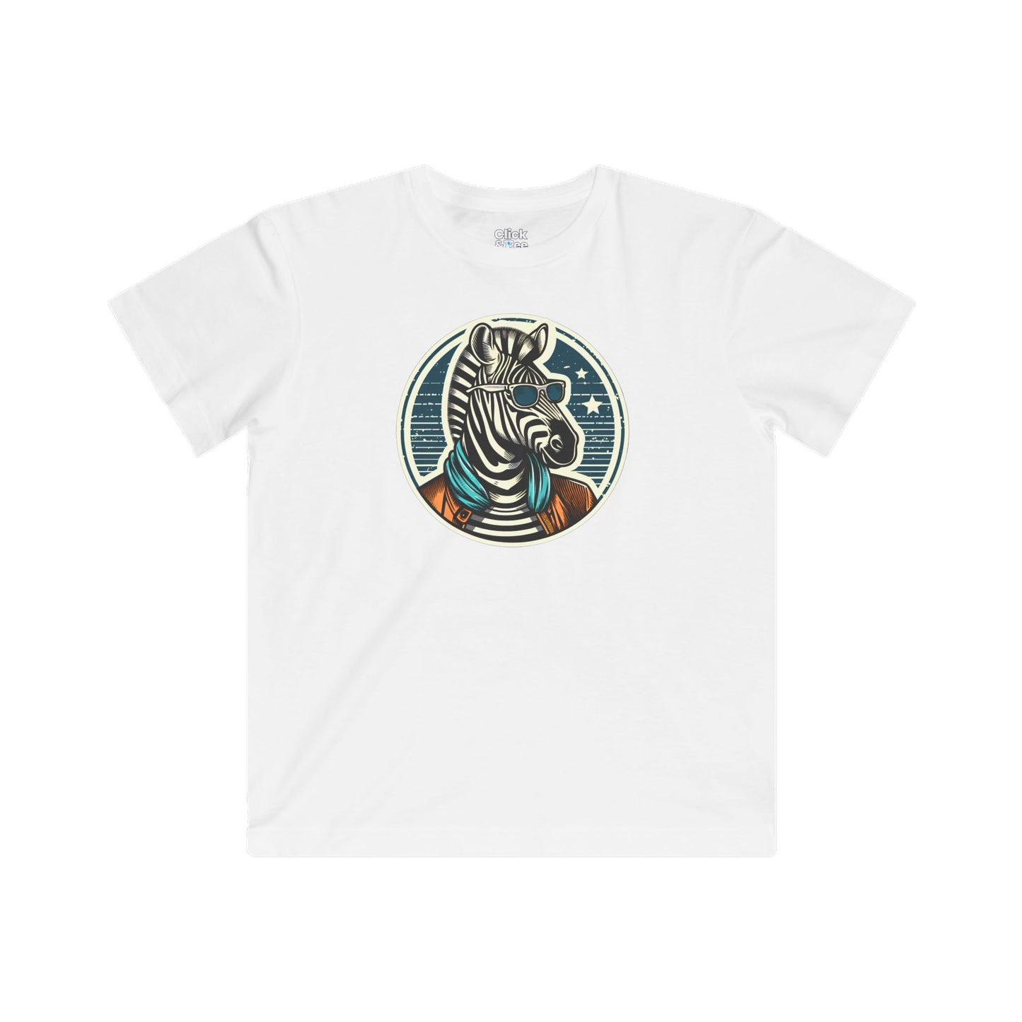 Kids Vintage T-Shirt - Fancy Zebra Wearing a Trendy T-Shirt - Vintage Style T-Shirt
