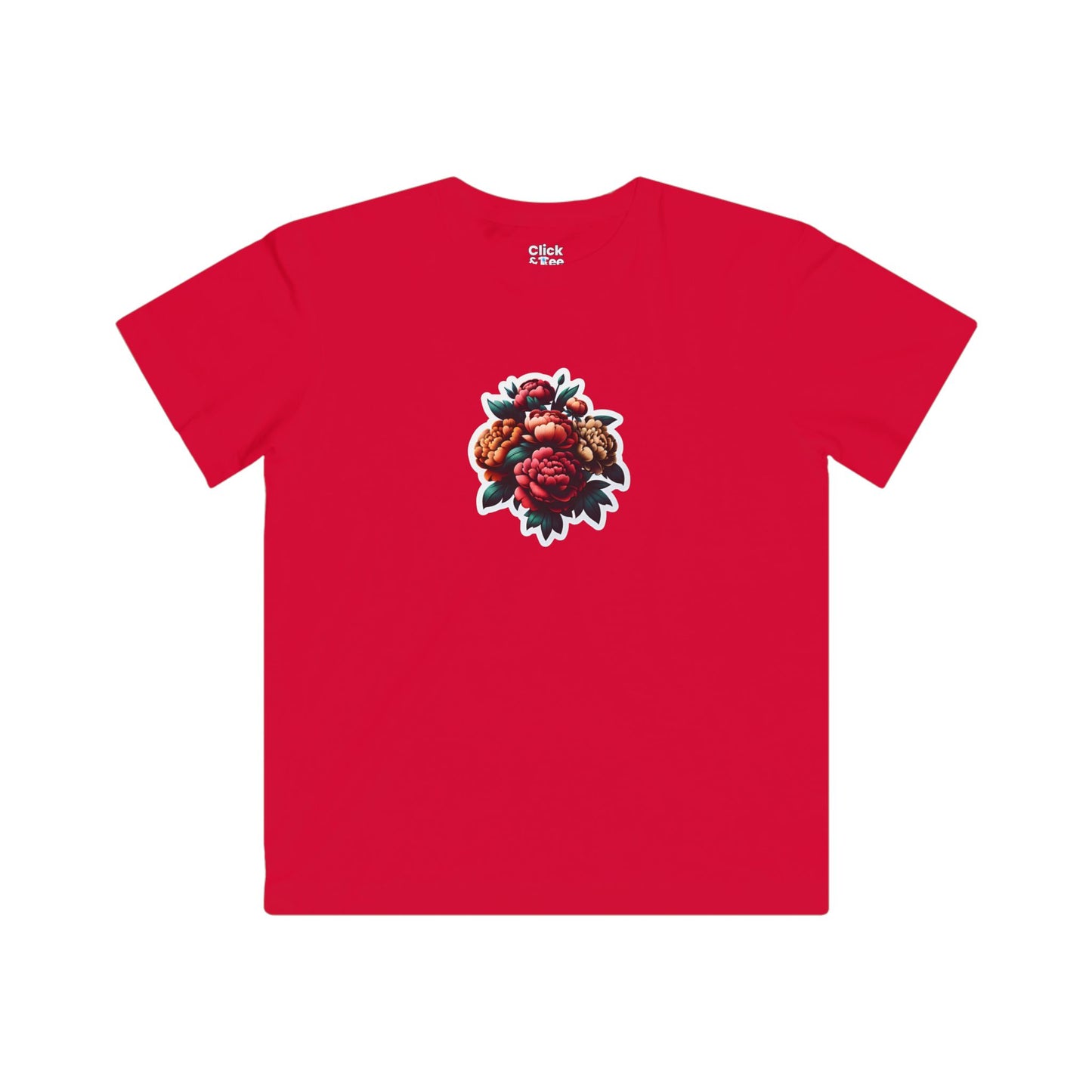 Kids Photography T-Shirt - Vibrant Beautiful Peonies in a Bouquet - Photography Style T-Shirt