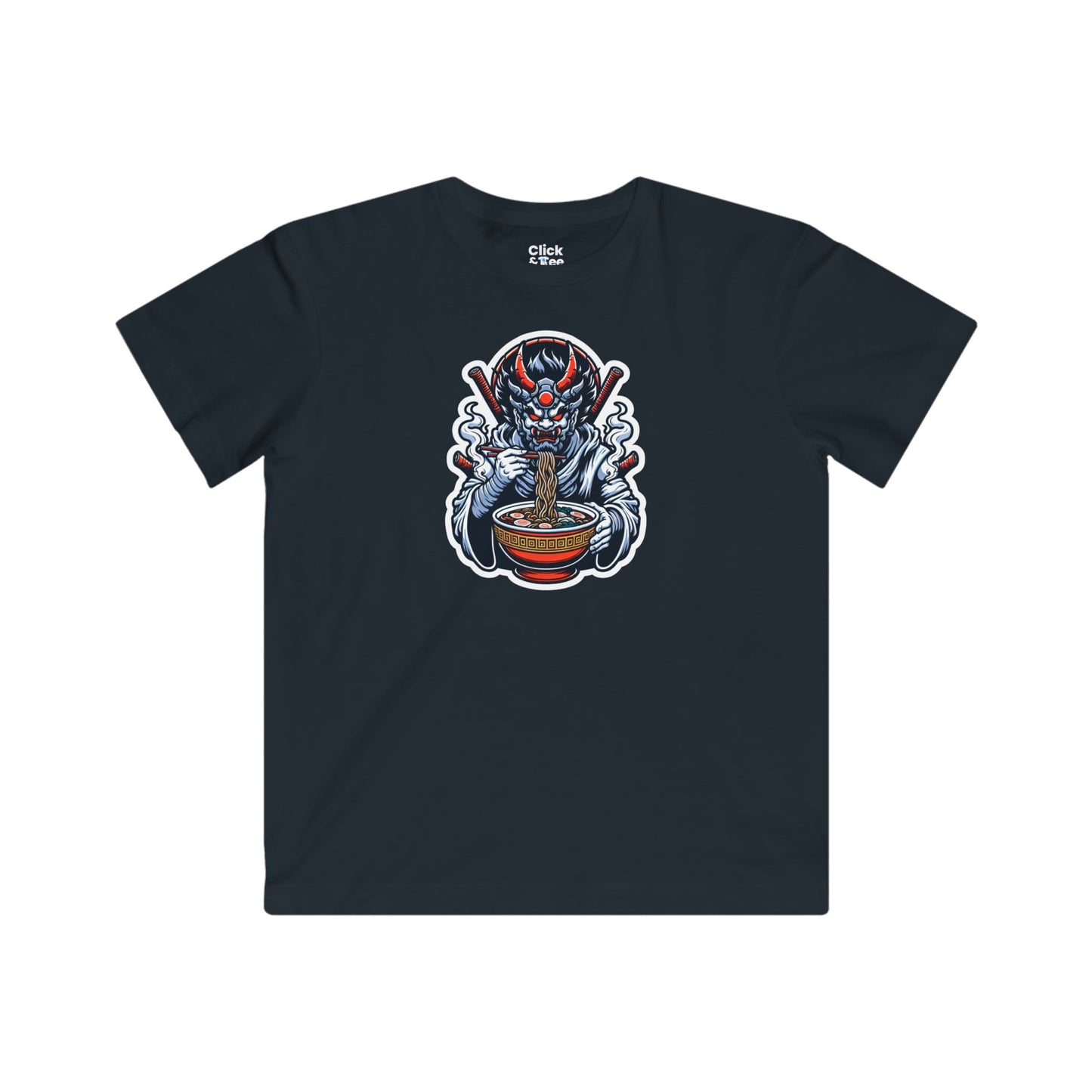Kids Digital Art T-Shirt - Powerful Guardian Eating a Hot Bowl of Ramen - Digital Art Style T-Shirt