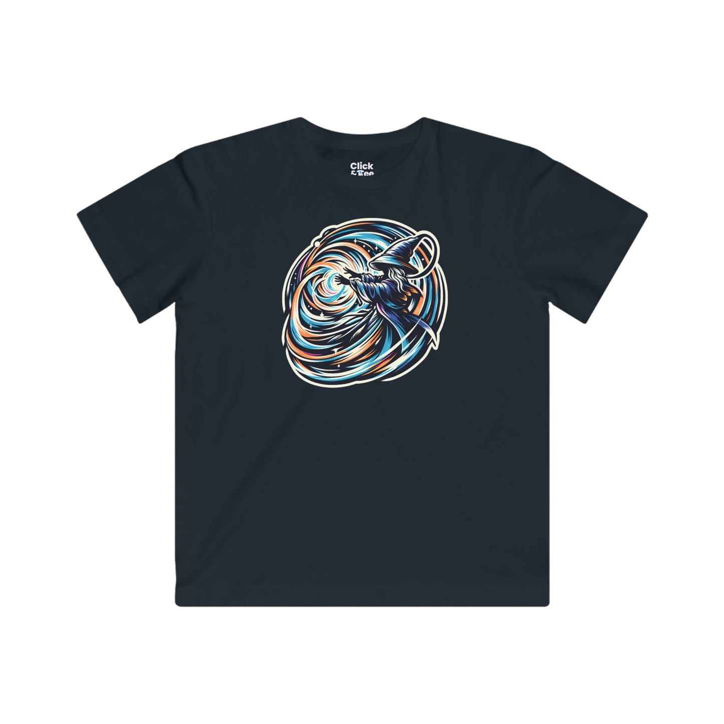 Kids Fantasy T-Shirt - Powerful Wizard Bending Time - Fantasy Style T-Shirt