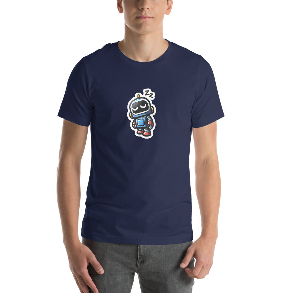 Unique T-Shirt - Sleepy Robot Carrying a human - Cartoon Style T-Shirt