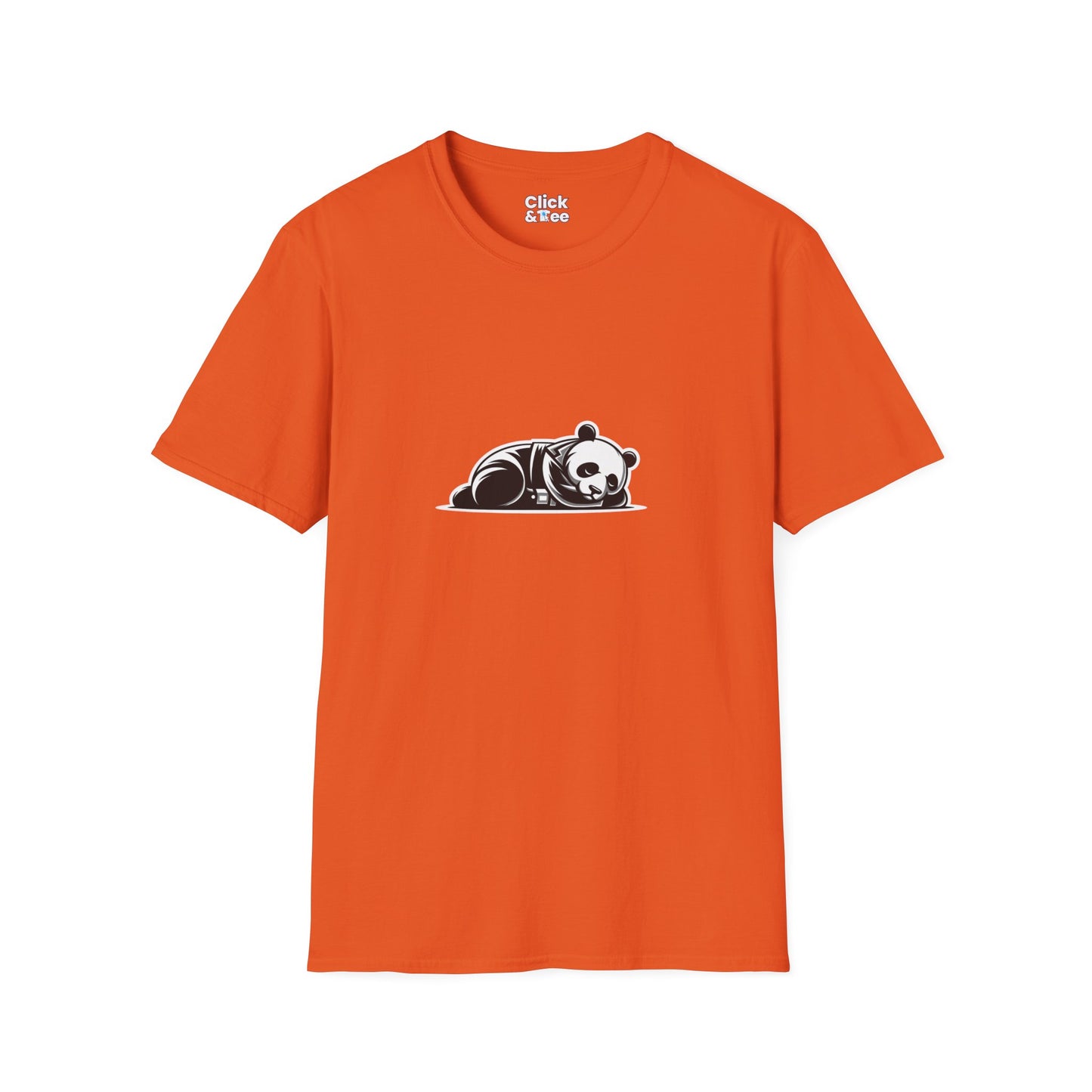 Unique T-Shirt - Sleepy Panda Eating rainbow ice cream - Vector Style T-Shirt
